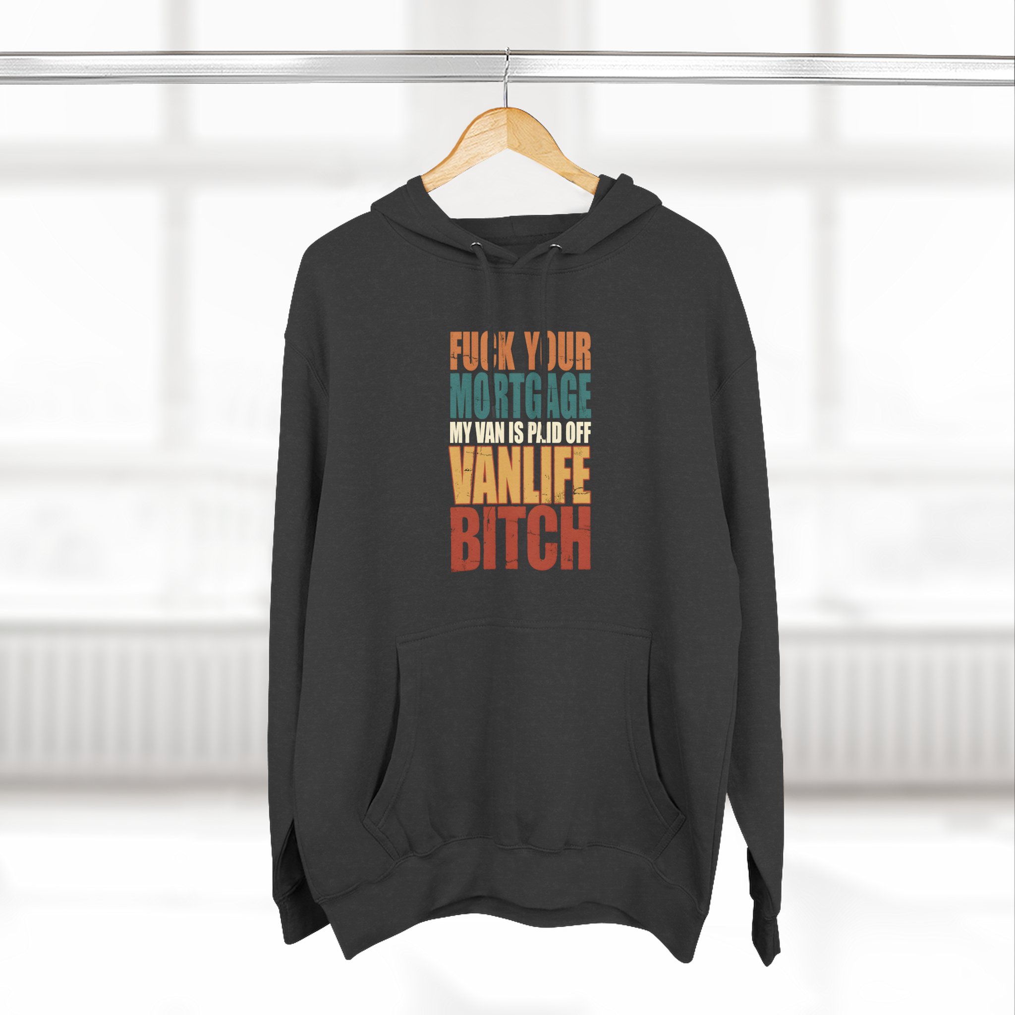 Three-Panel Fleece Hoodie - "Fuck Your Mortgage" Design F**K-Line