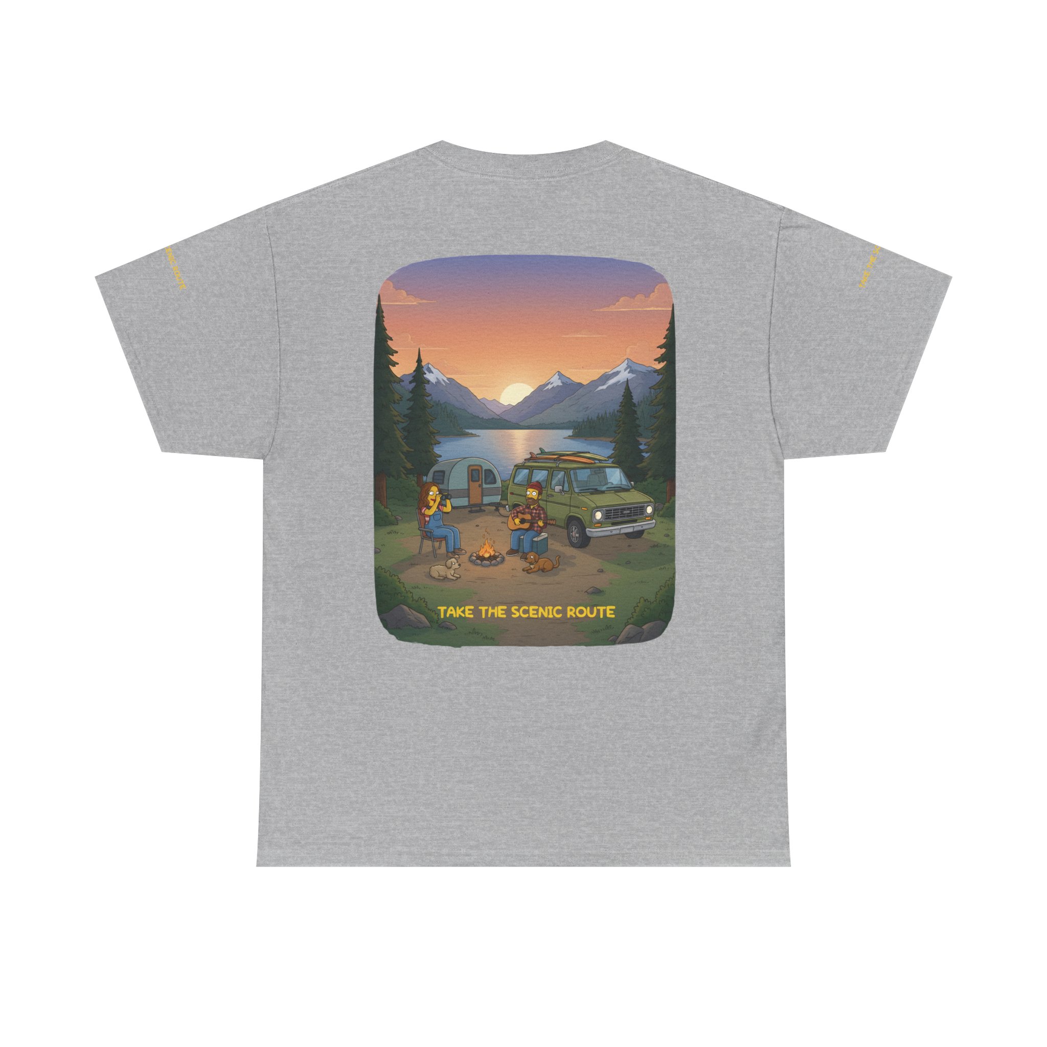 Unisex Heavy Cotton Tee — "Take The Scenic Route" Design Sitcom-Line