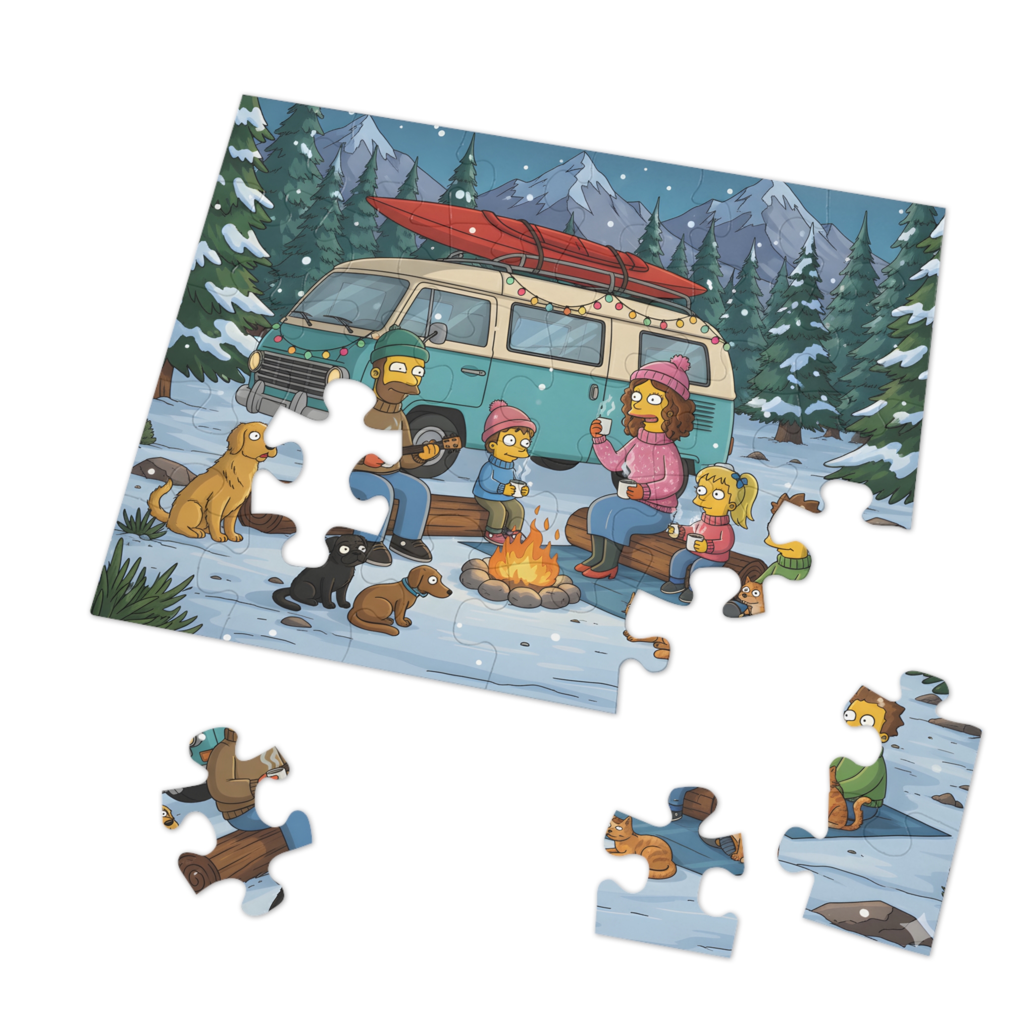 Jigsaw Puzzle with Tin — Scenic Jigsaw for Cozy Holidays