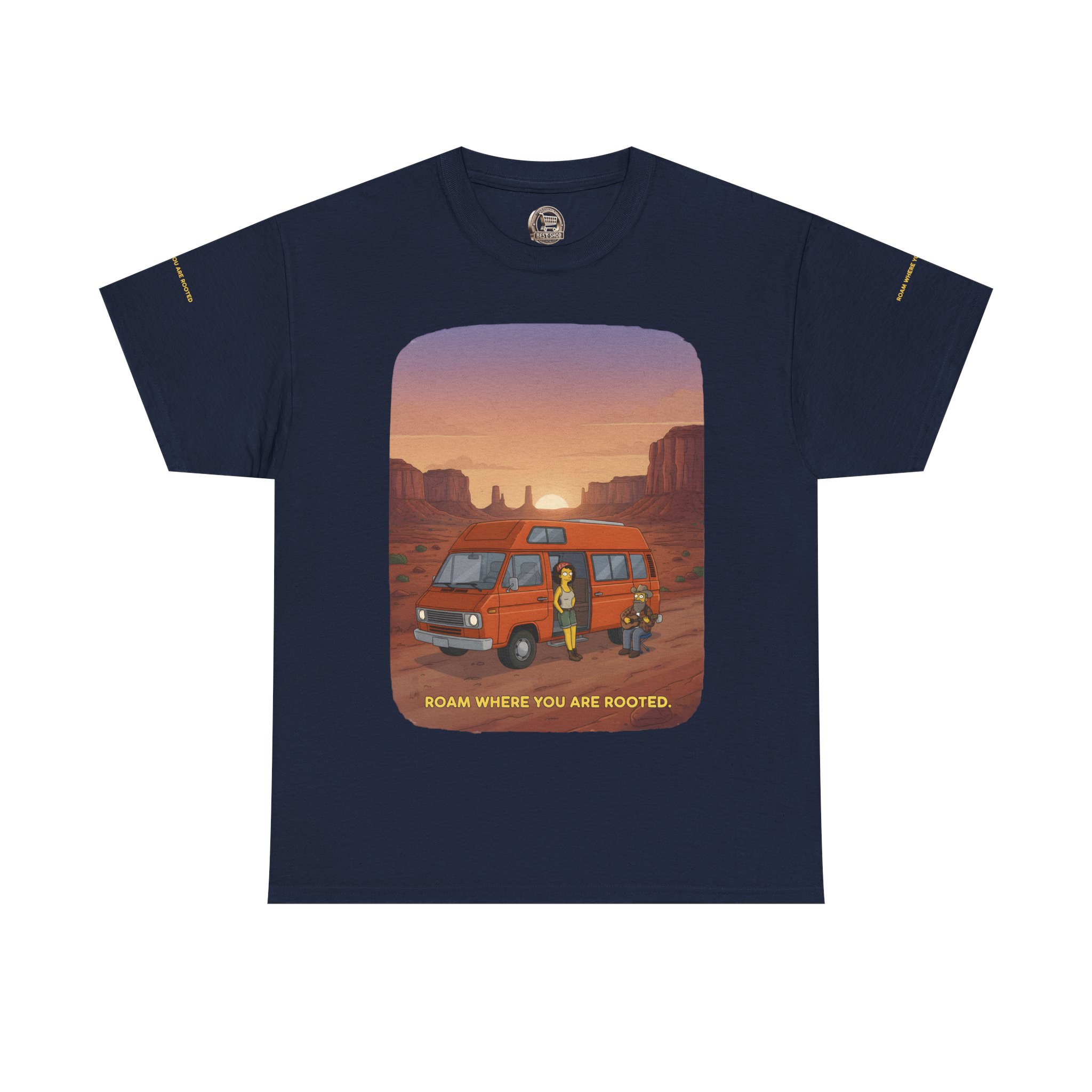 Unisex Heavy Cotton Tee — "Roam Where You Are Rooted" Design Sitcom-Line