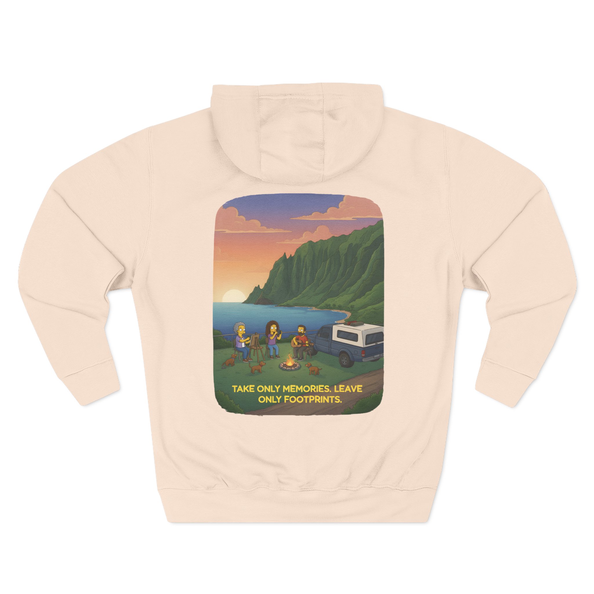 12216414159237319330_2048.jpeg Three-Panel Fleece Hoodie - "Take Only Memories-Leave Only Footprints" Design Sitcom-Line