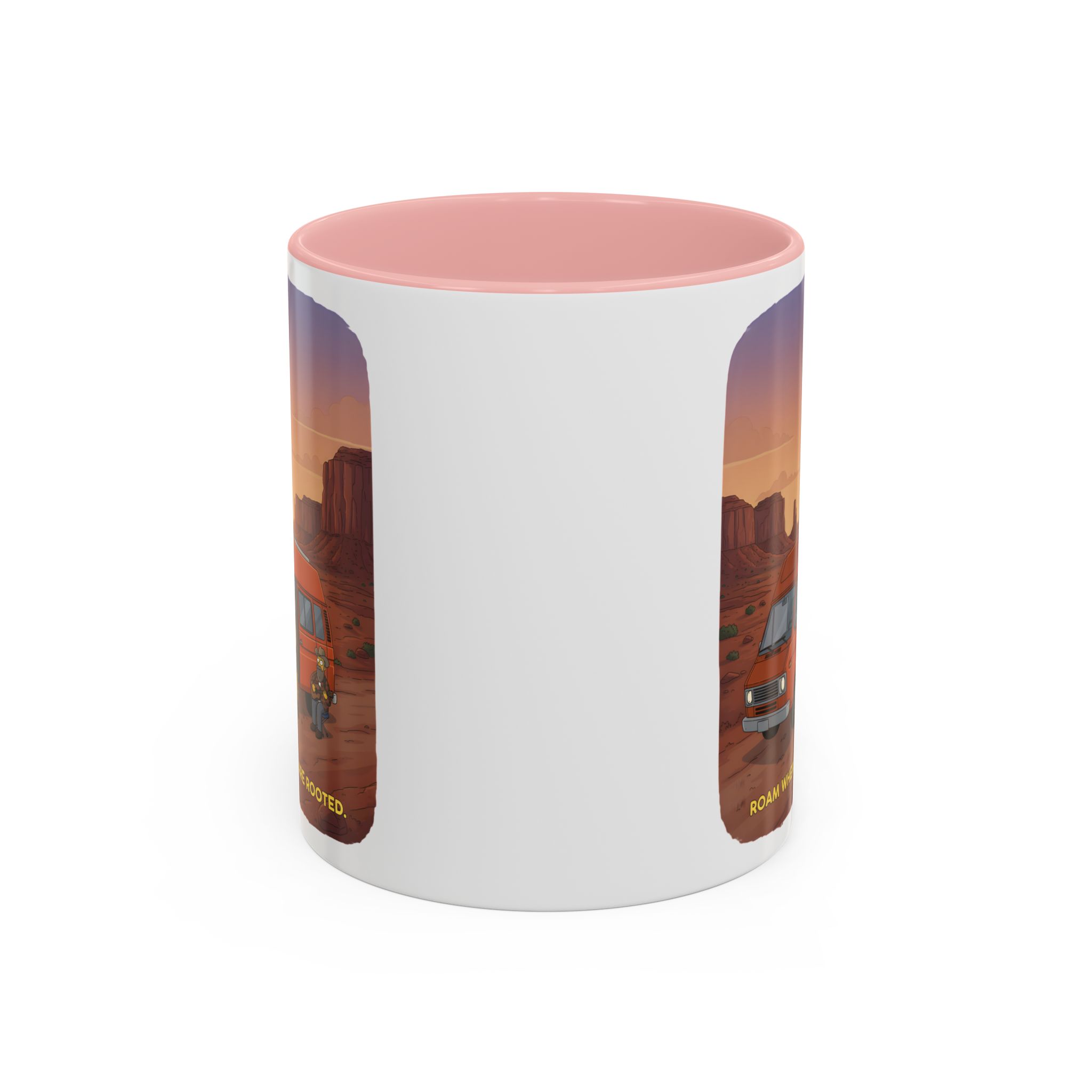 Accent Coffee Mug (11, 15oz) — "Roam Where You Are Rooted" Design Sitcom-Line