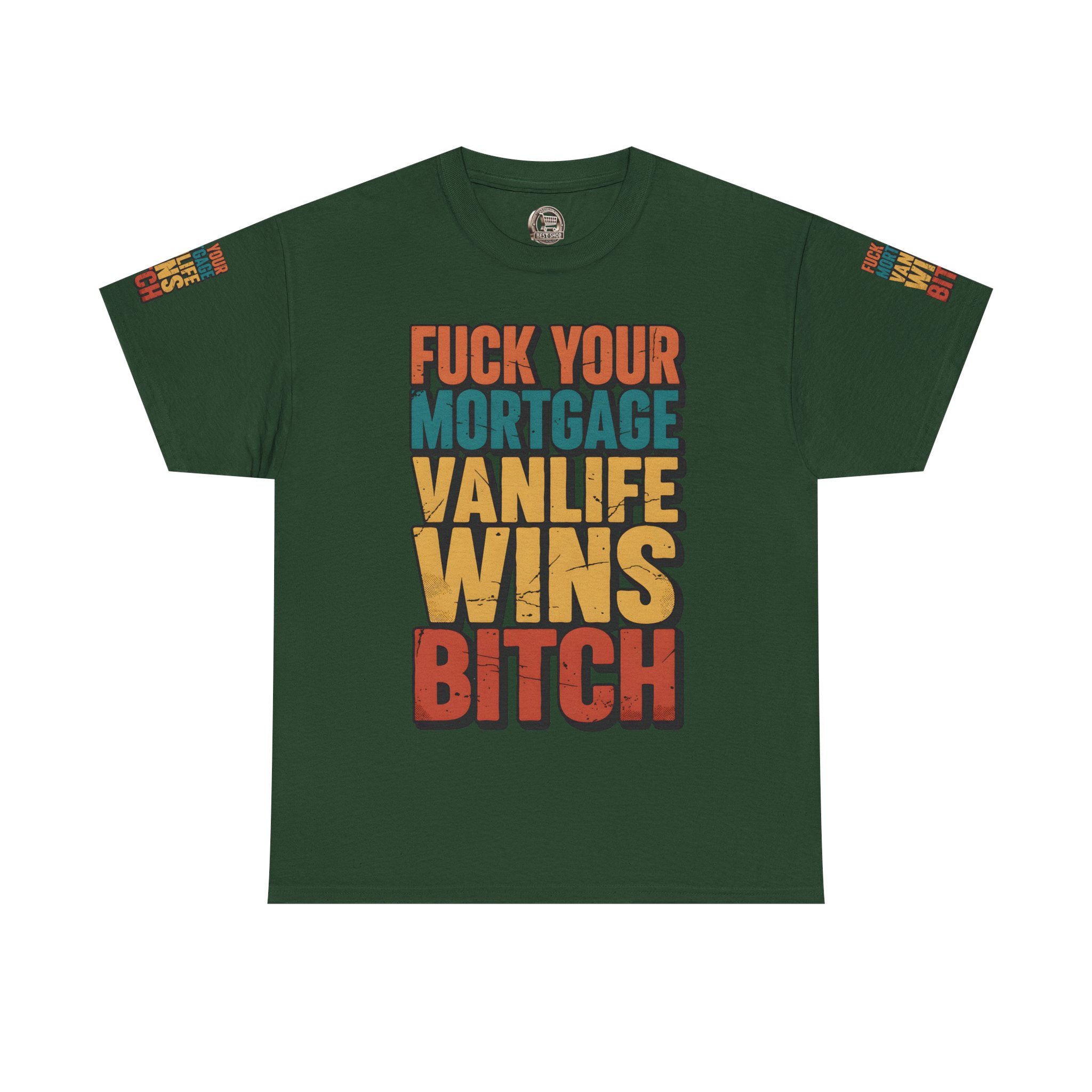 Unisex Heavy Cotton Tee — "Fuck Your Mortgage" Design F**K-Line