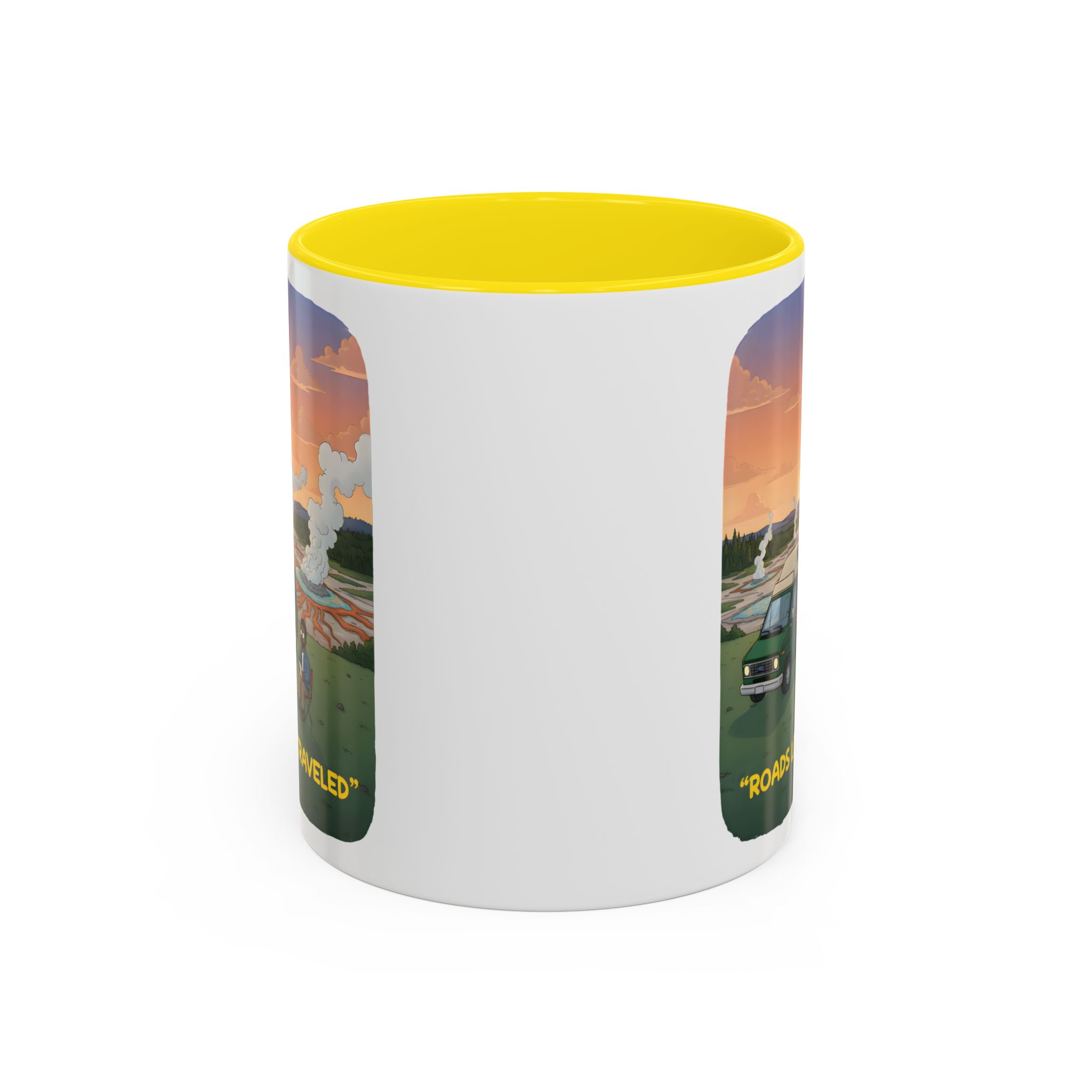 Accent Coffee Mug (11, 15oz) — "Roads Less Traveled" Design Sitcom-Line