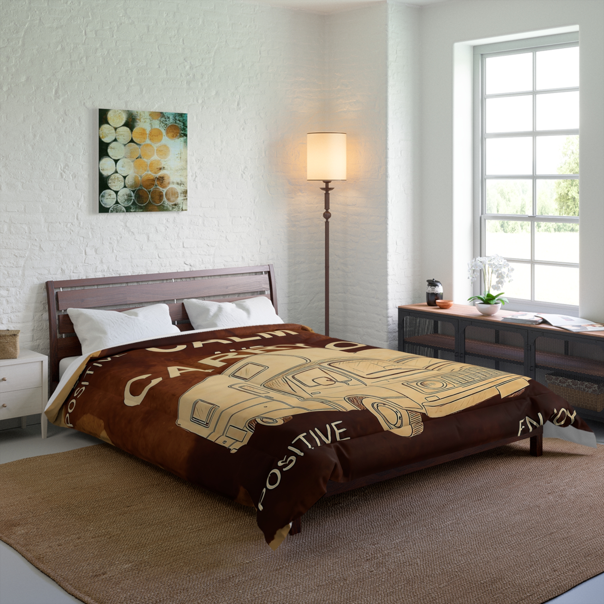 Comforter - "Keep Calm and Carry On" RV Travel Throw Blanket