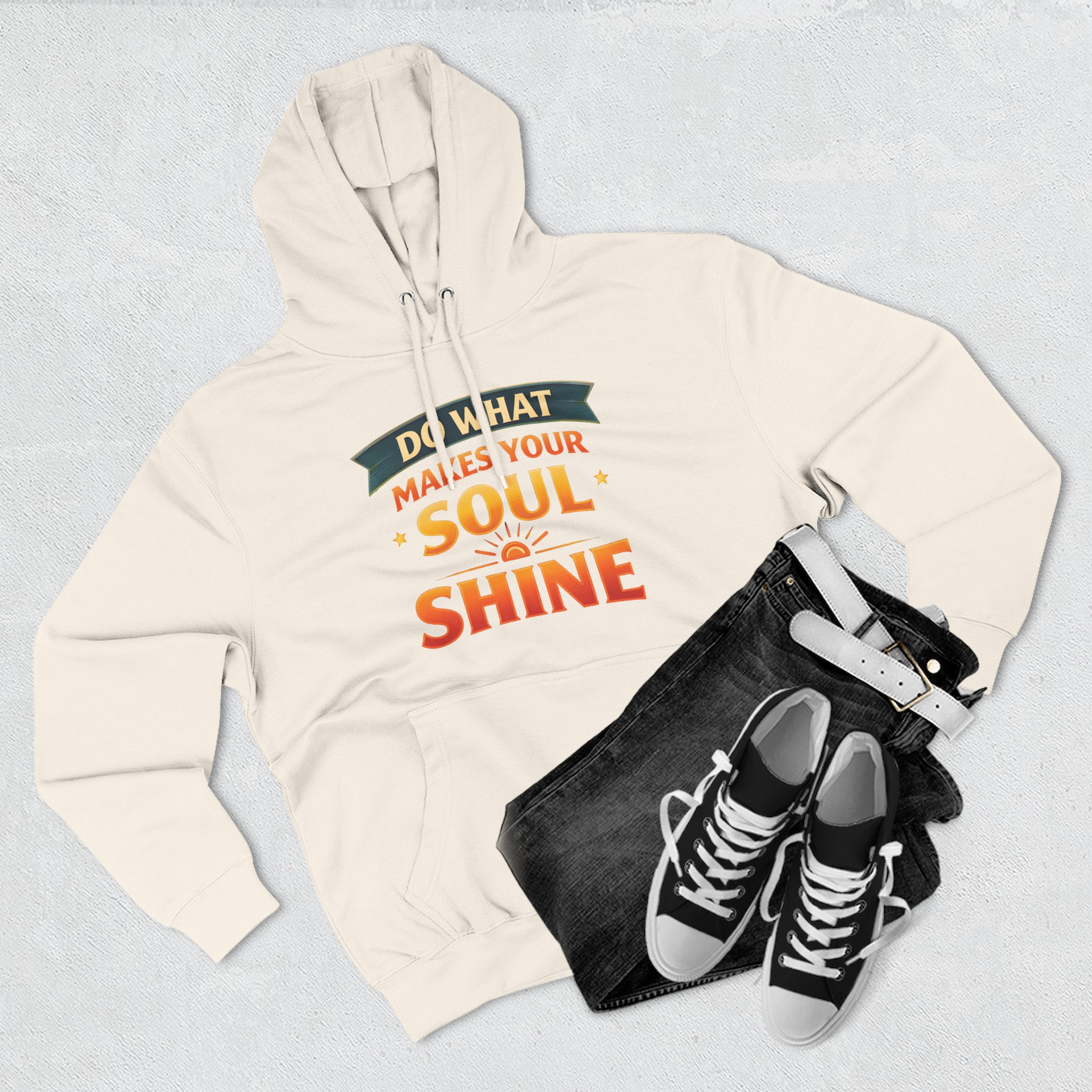 12229996983447330965_2048.jpeg Three-Panel Fleece Hoodie - "Do What Makes Your Soul Shine" Design Scenic-Line