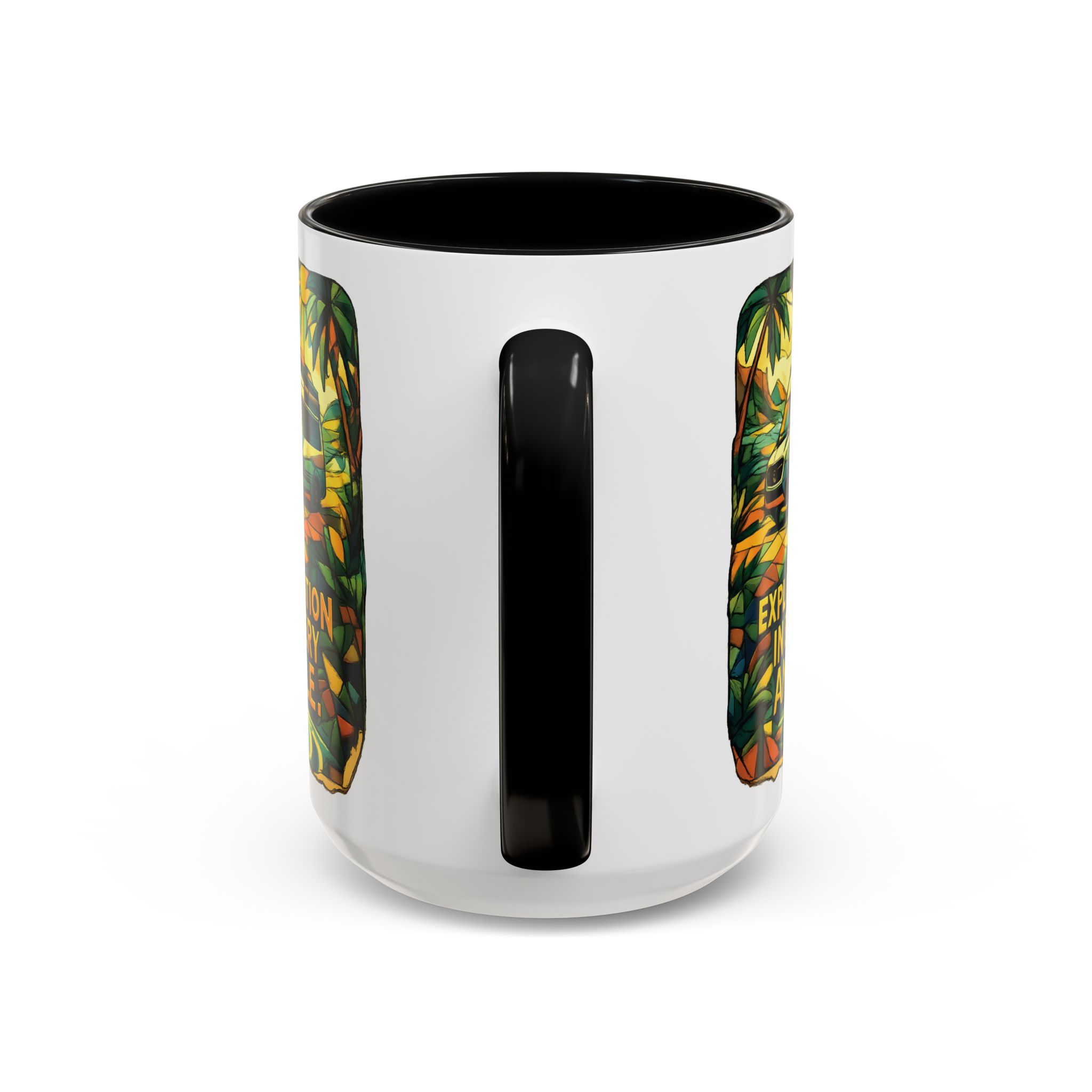 Accent Coffee Mug (11, 15oz) — "Exploration In Every Angle" Design Cubic-Line