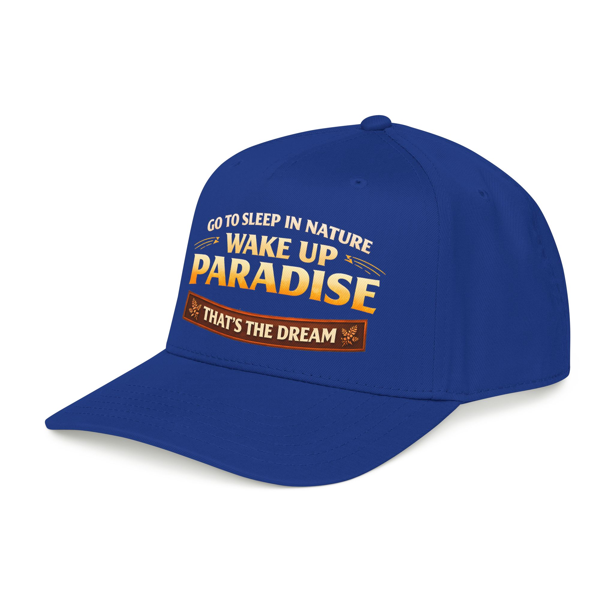 Baseball Cap - "Go sleep Nature-Wake Up Paradise" Design Scenic-Line