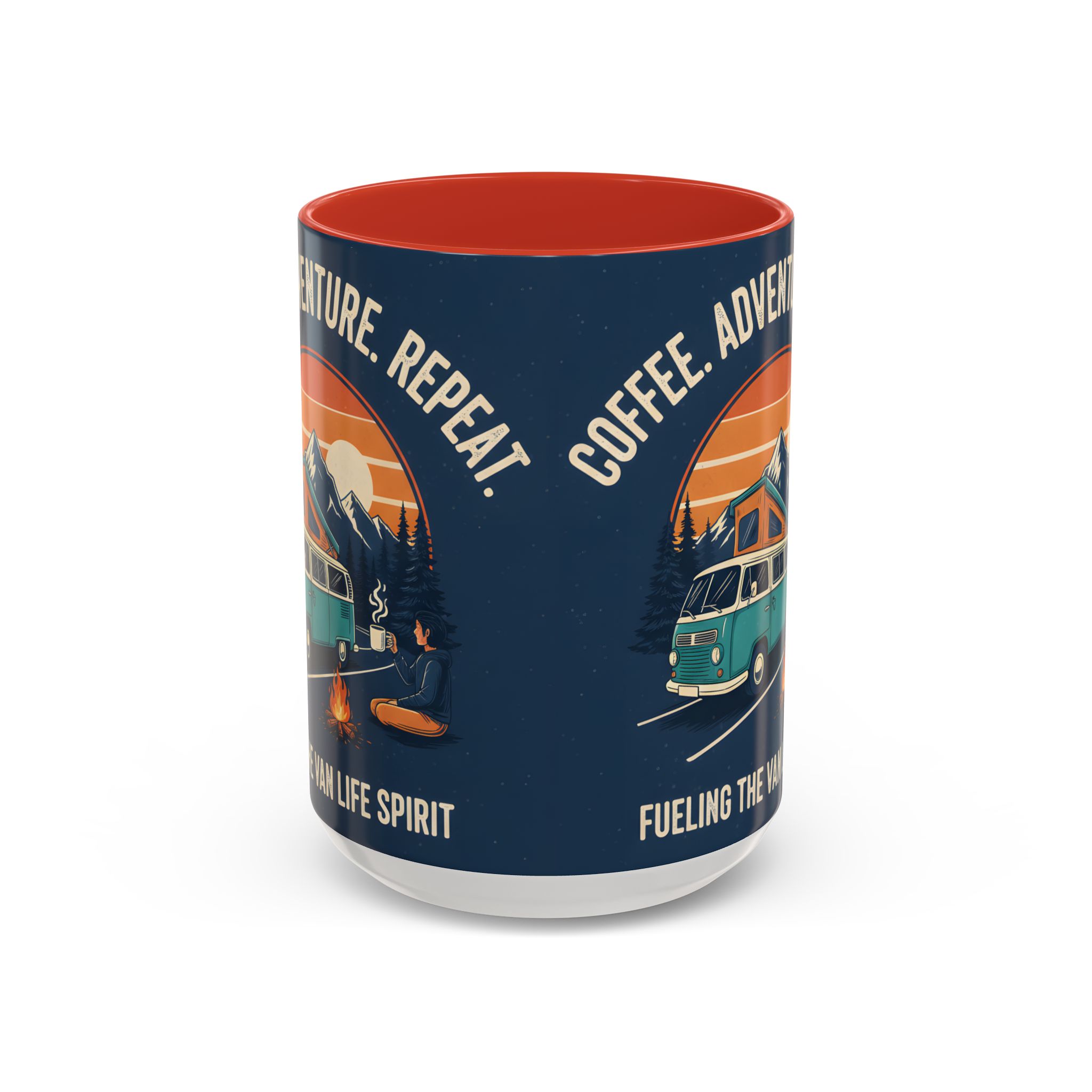 Accent Coffee Mug (11, 15oz) - "Coffee. Adventure. Repeat."