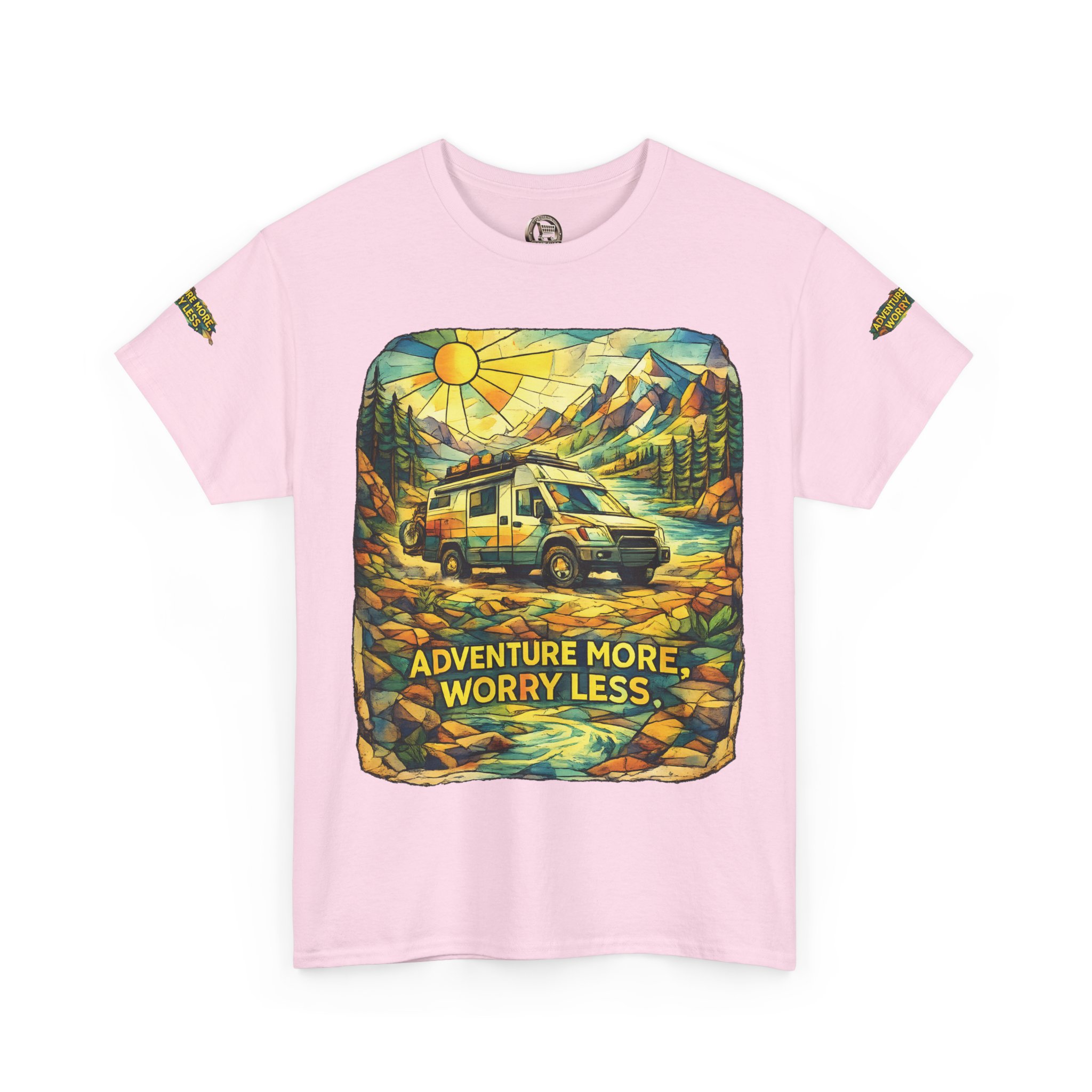 12247719888474664261_2048.jpeg Unisex Heavy Cotton Tee — "Adventure More Worry Less" Design Cubic-Line