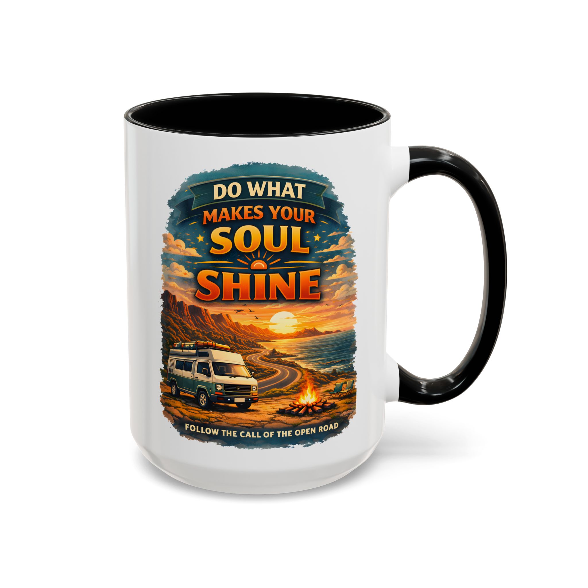 Accent Coffee Mug (11, 15oz) — "Do What Makes Your Soul Shine" Design Scenic-Line