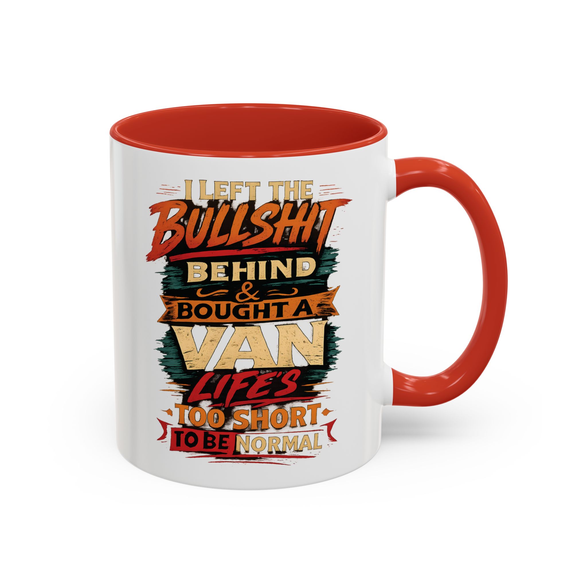 Accent Coffee Mug (11, 15oz) — "I Left The Bullshit" Design F**K-Line