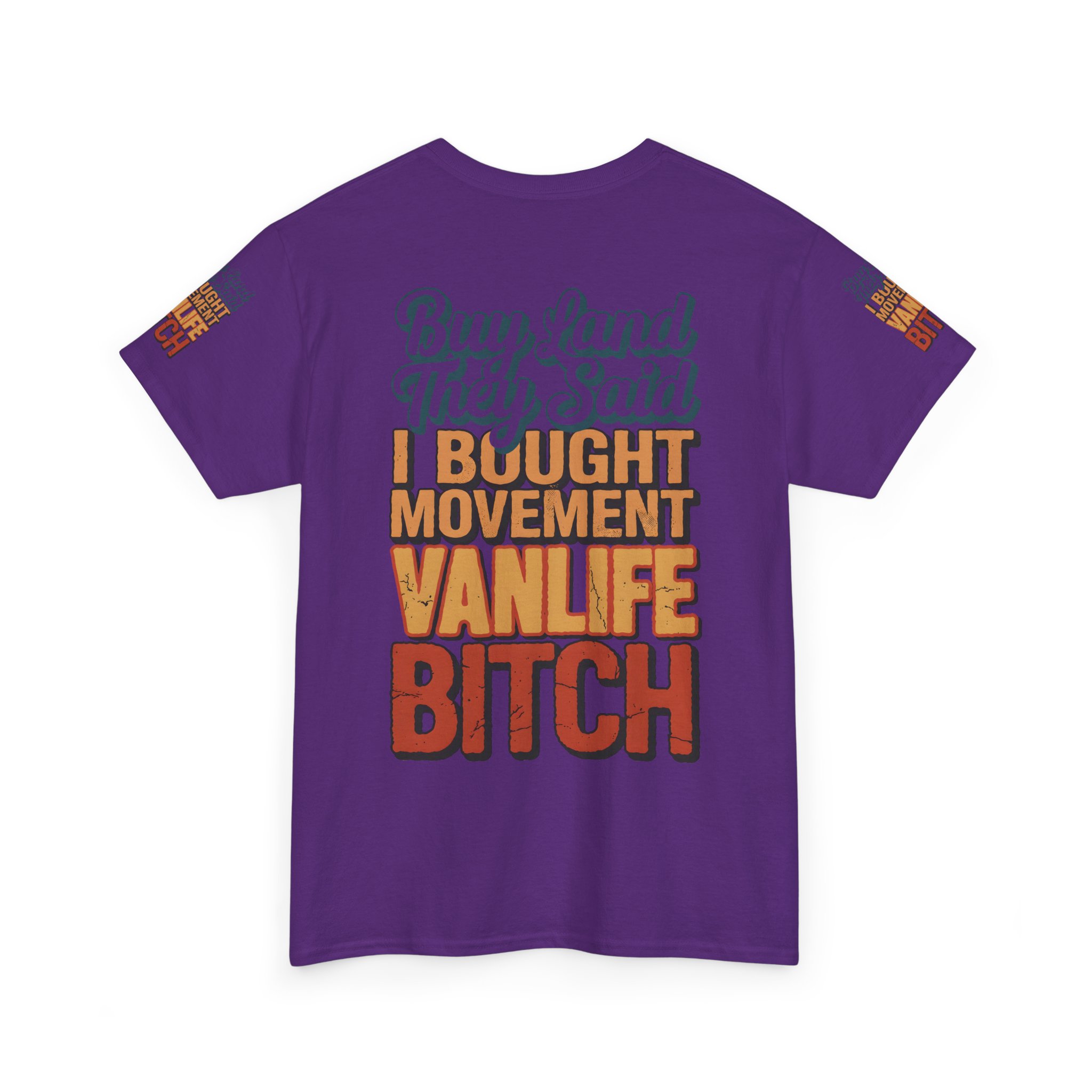Unisex Heavy Cotton Tee — "Buy Land They Said" Design F**K-Line