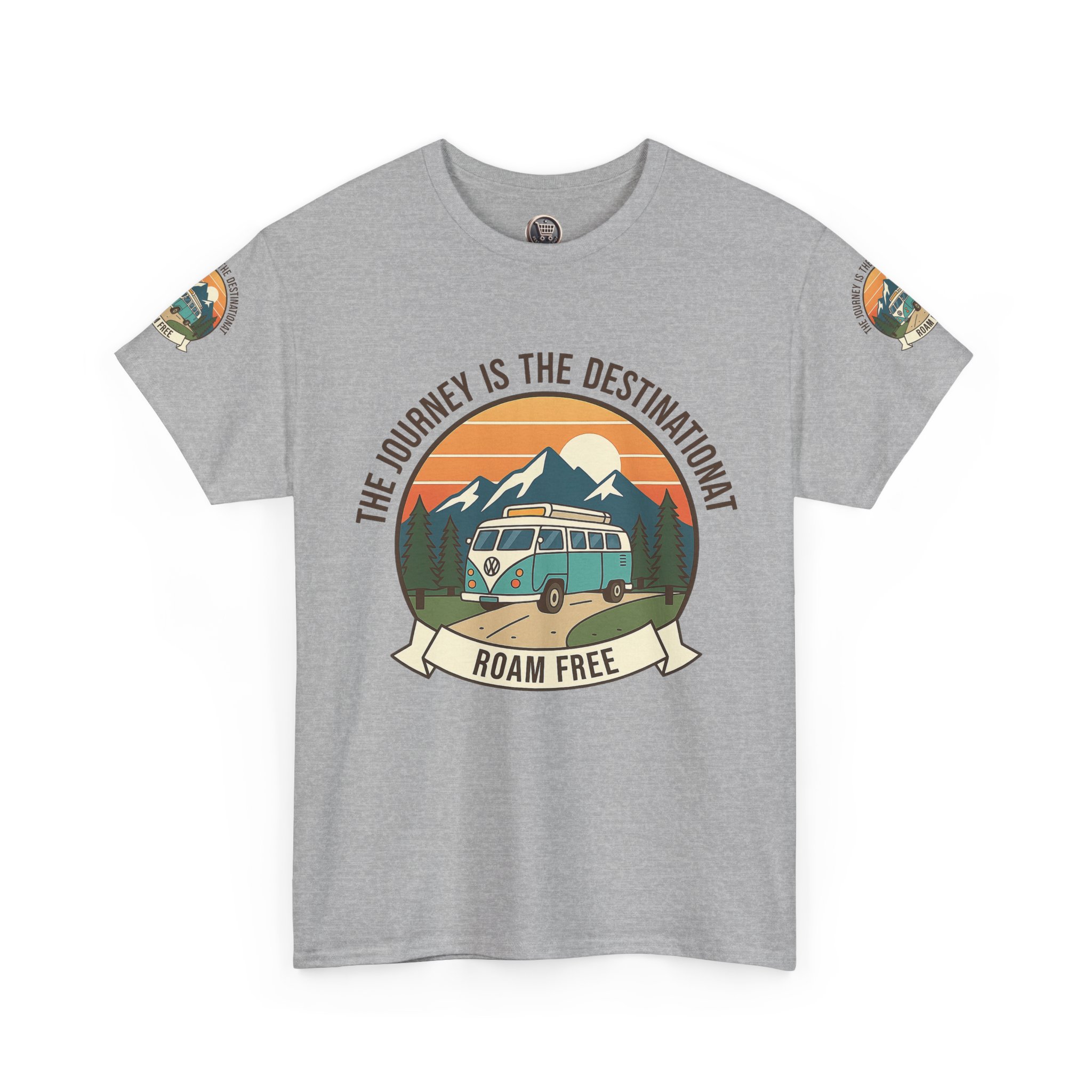 Unisex Heavy Cotton Tee — "The Journey Is The Destination" Roam Free Travel Shirt