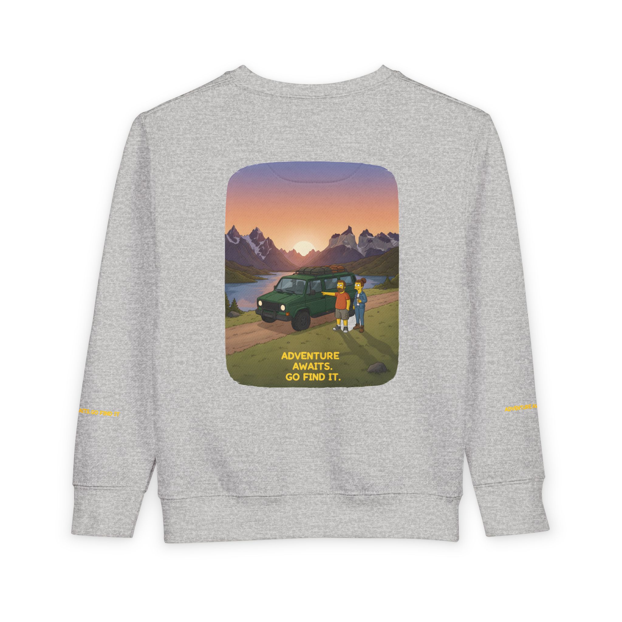 Toddler Sweatshirt - "Adventure Awaits-Go Find It" (Design Sitcom-Line)