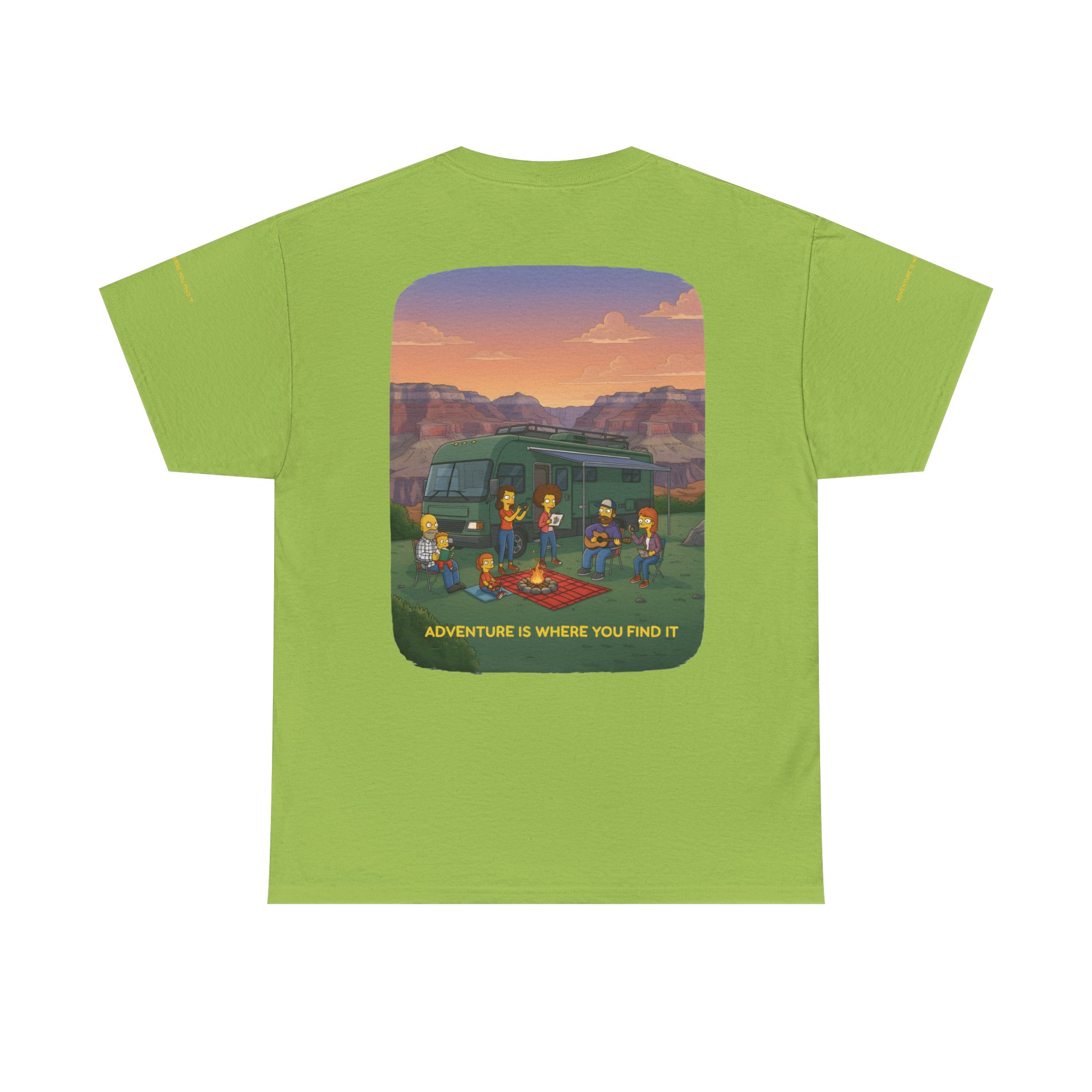 Unisex Heavy Cotton Tee — "Adventure Is Where You Find It" Design Sitcom-Line