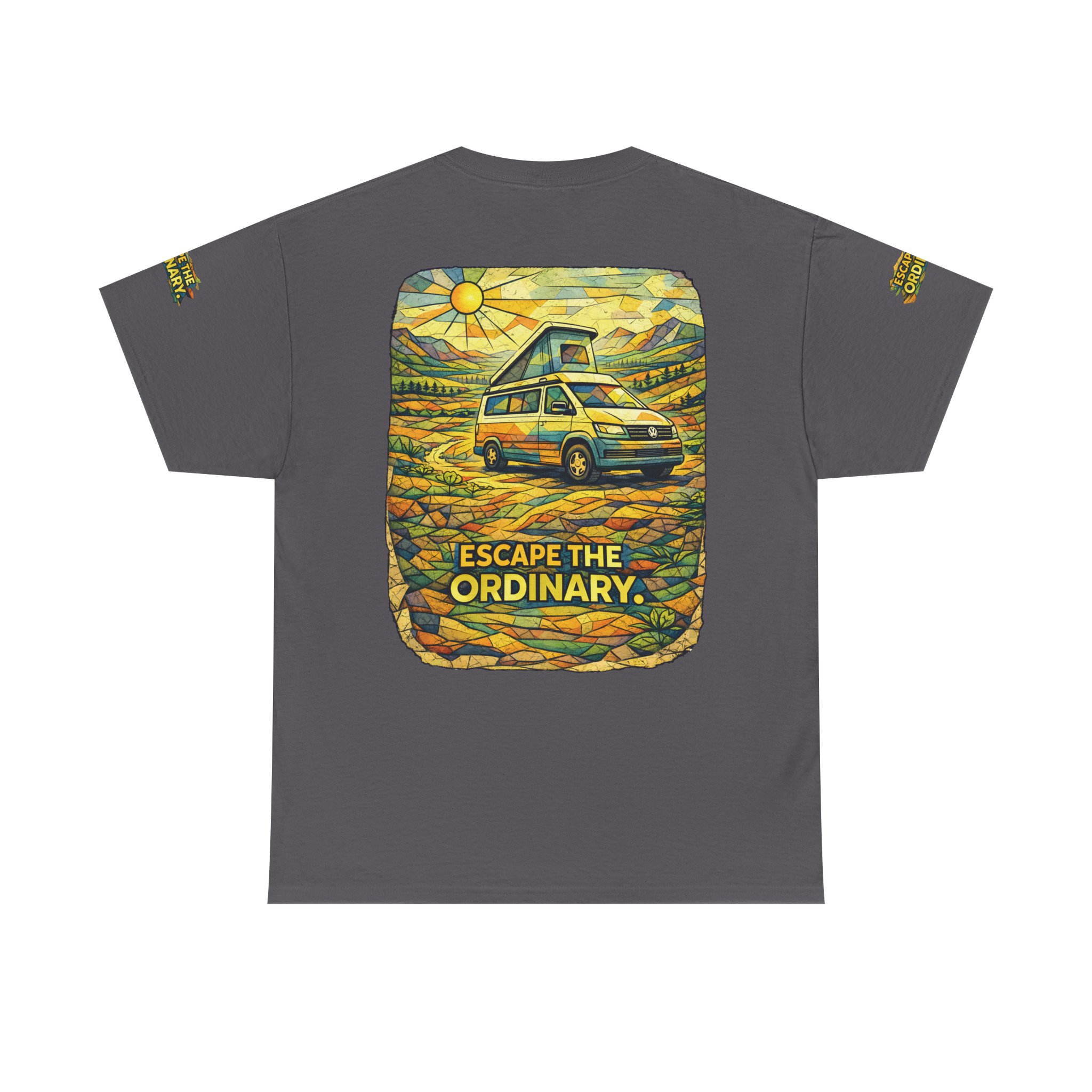 12283956315267485097_2048.jpeg Unisex Heavy Cotton Tee — "Escape The Ordinary" Design Cubic-Line