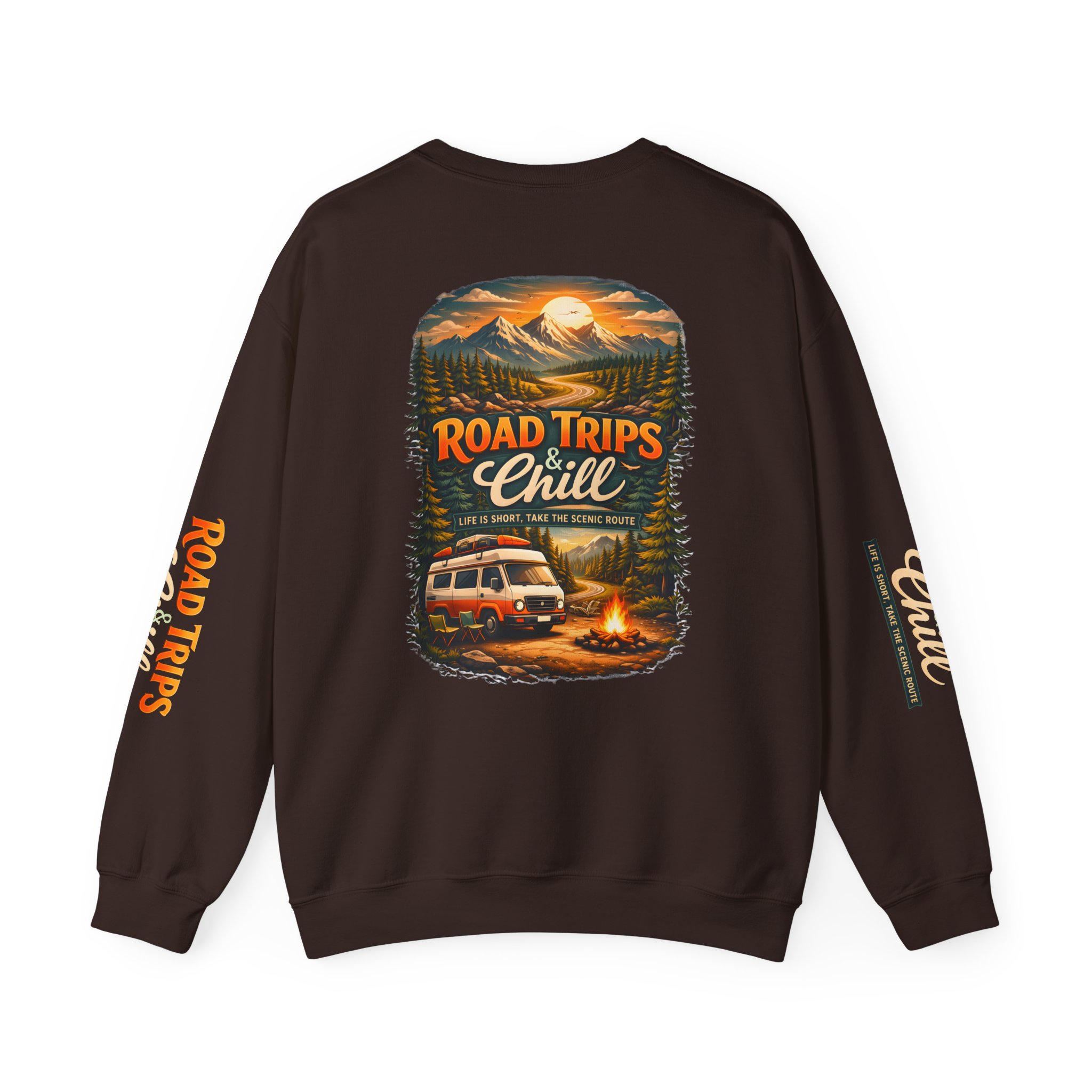 12295136130398188576_2048.jpeg Unisex Heavy Blend™ Crewneck Sweatshirt — "Road Trips & Chill" Design Scenic-Line