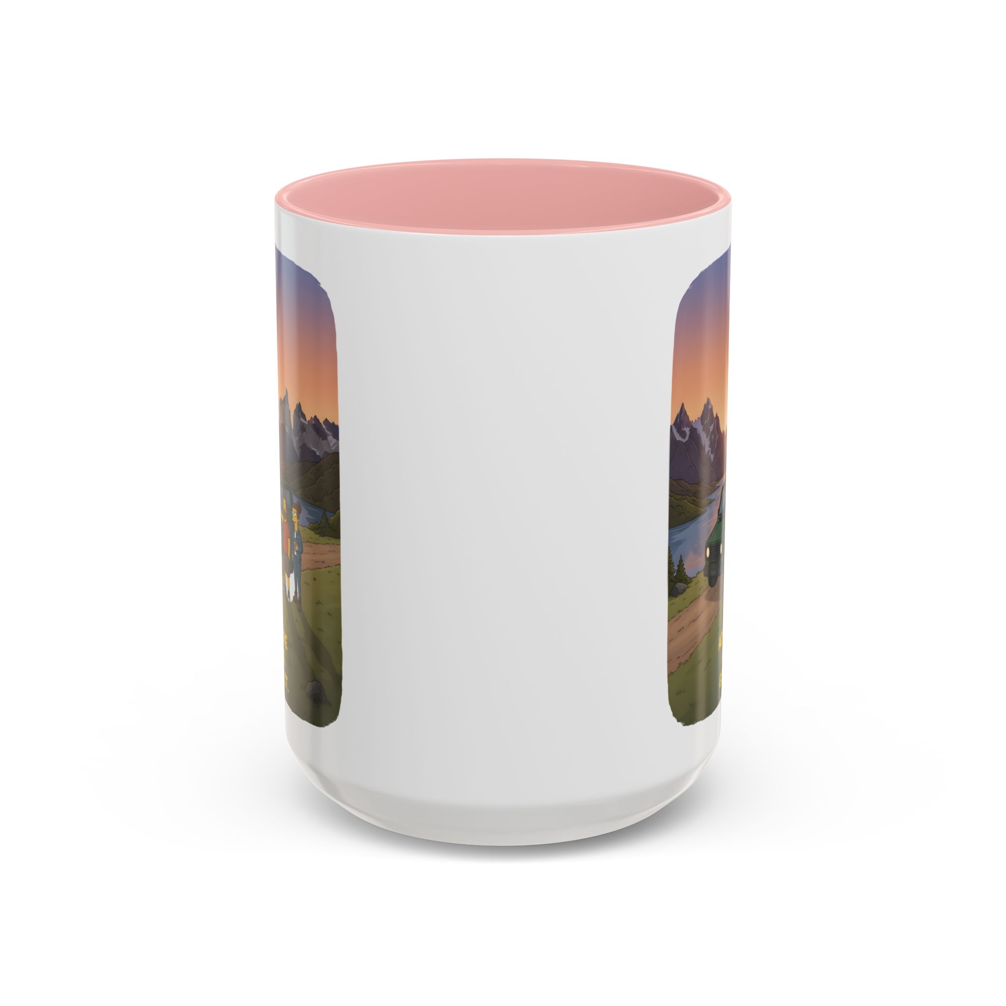 Accent Coffee Mug (11, 15oz) — "Adventure Awaits-Go Find It" Design Sitcom-Line