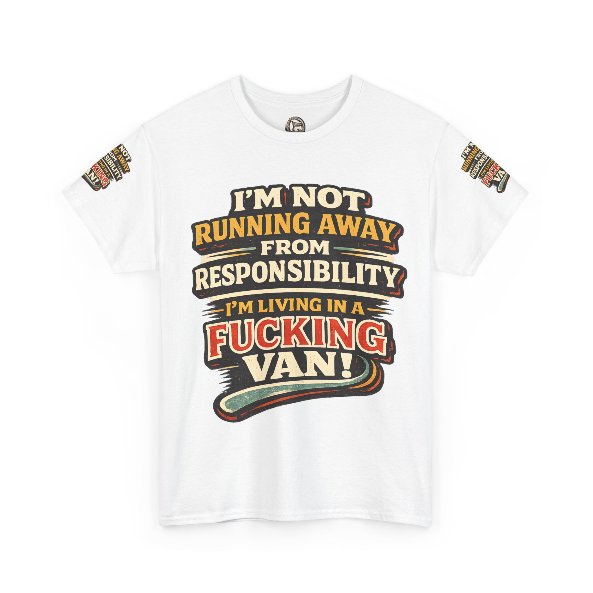 Unisex Heavy Cotton Tee — "I`m Not running Away" Design F**K-Line