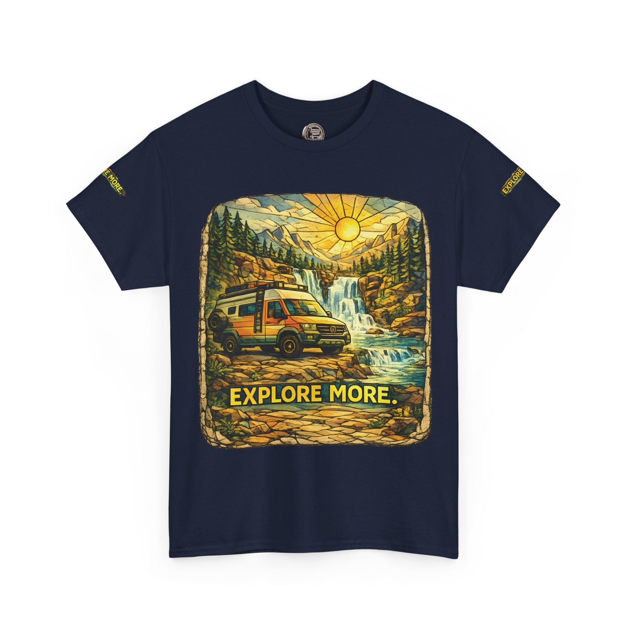 Unisex Heavy Cotton Tee — "Explore More" Design Cubic-Line