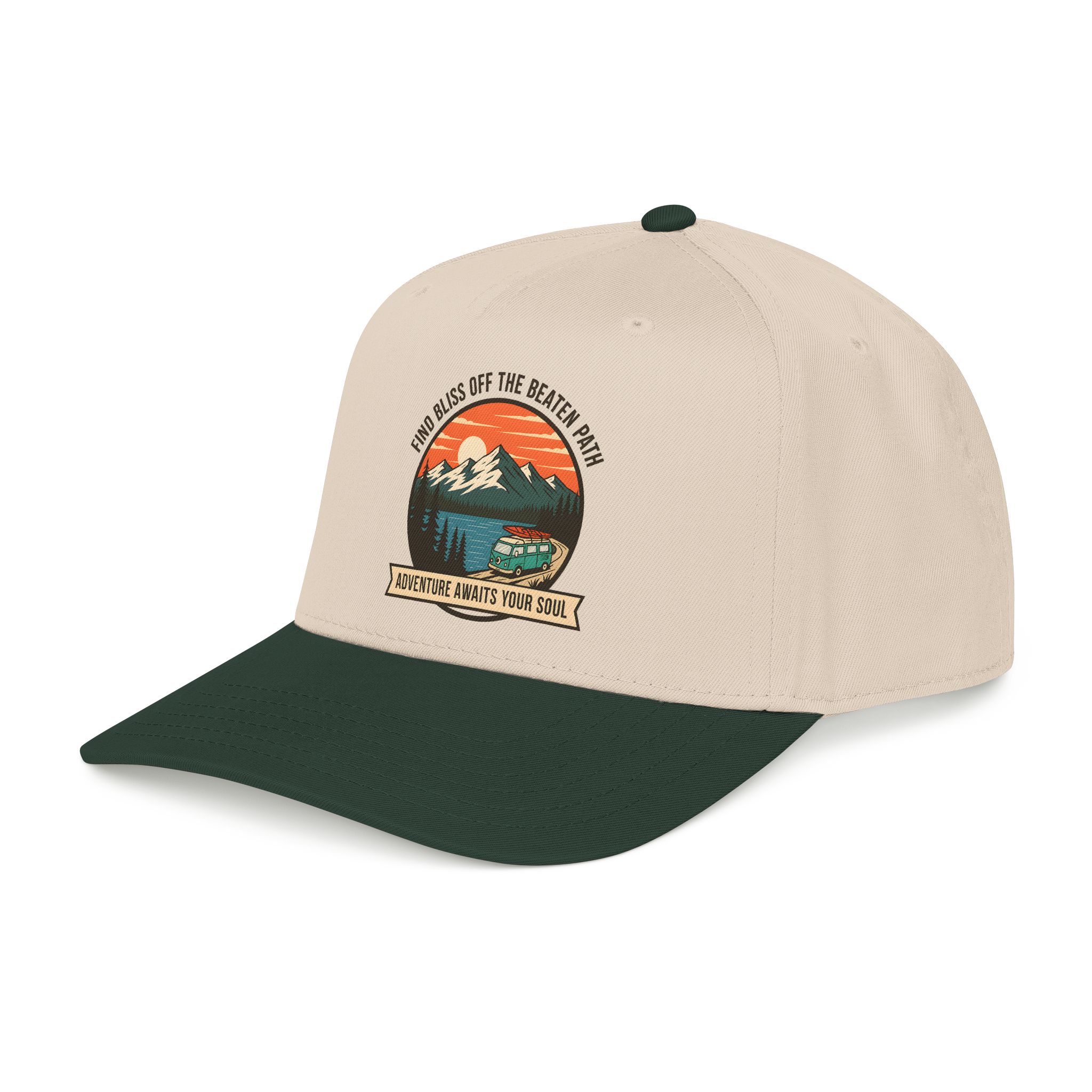 1232351545605224423_2048.jpeg Baseball Cap — "Find Bliss of the beaten patch-Adventure Awaits Your Soul" Vintage Mountain Camp Camper Design