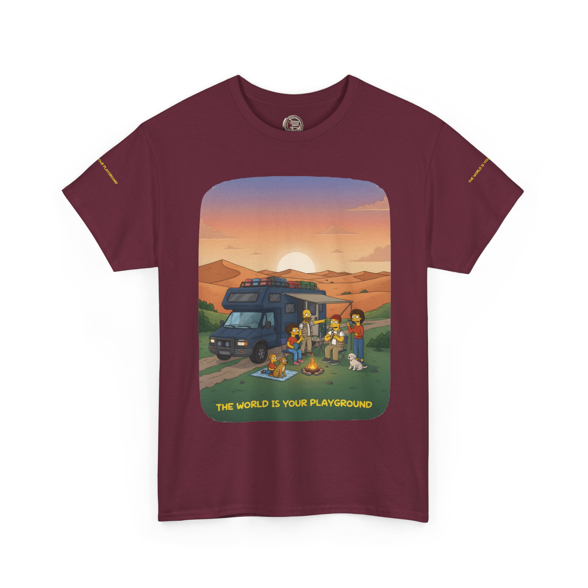 Unisex Heavy Cotton Tee — "The World Is Your playground" Design Sitcom-Line