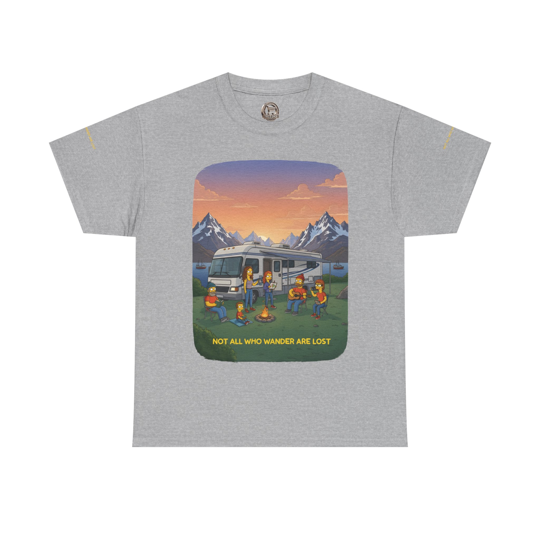 Unisex Heavy Cotton Tee — "Not All Who Wander Are Lost" Design Sitcom-Line