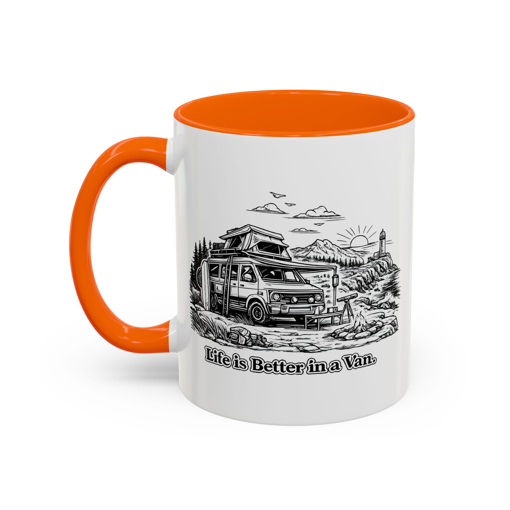 12341879673619534276_2048.jpeg Accent Coffee Mug (11, 15oz) — "Life Is Better In A Van" Design Minimal-Line