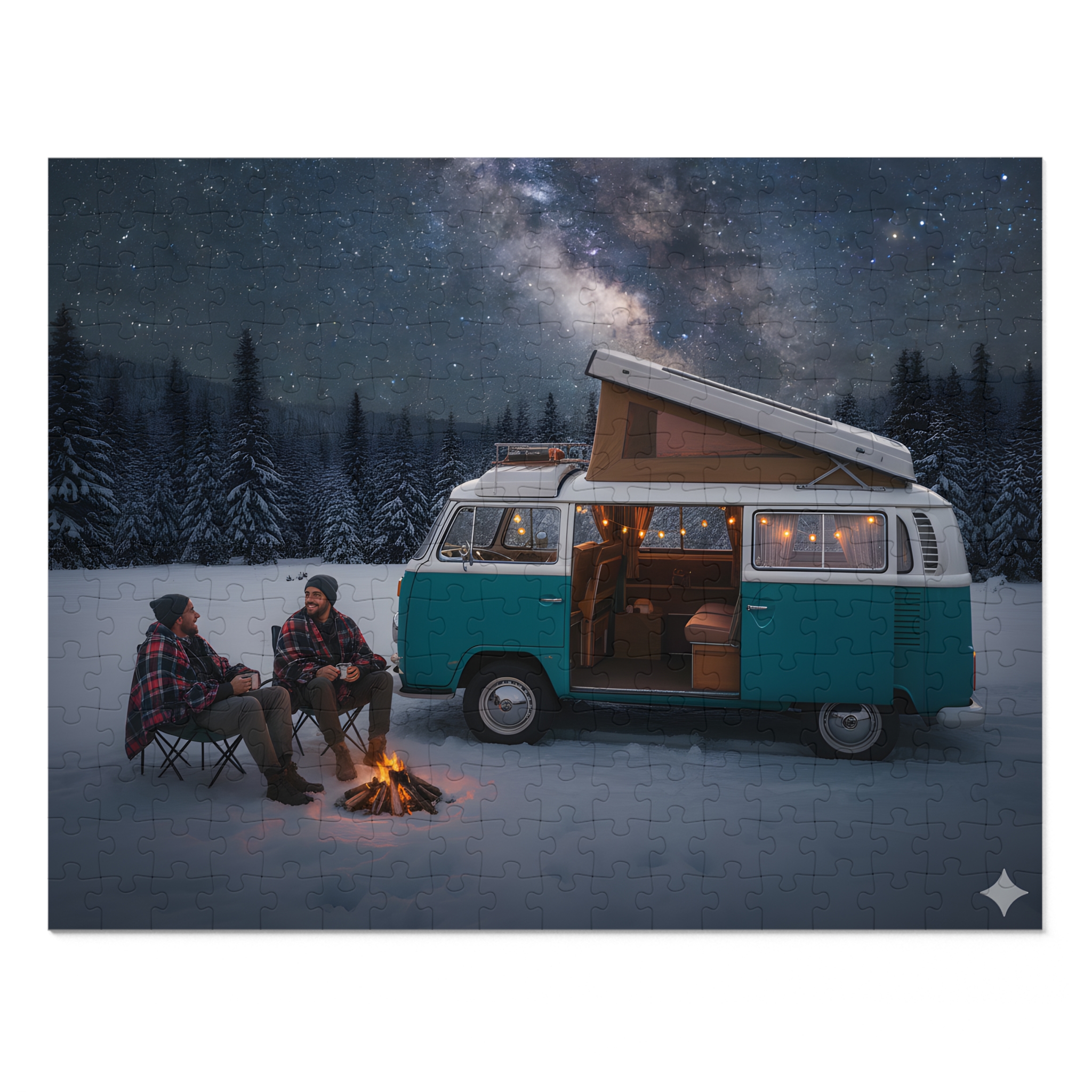 Jigsaw Puzzle with Tin — Van Life Night Sky