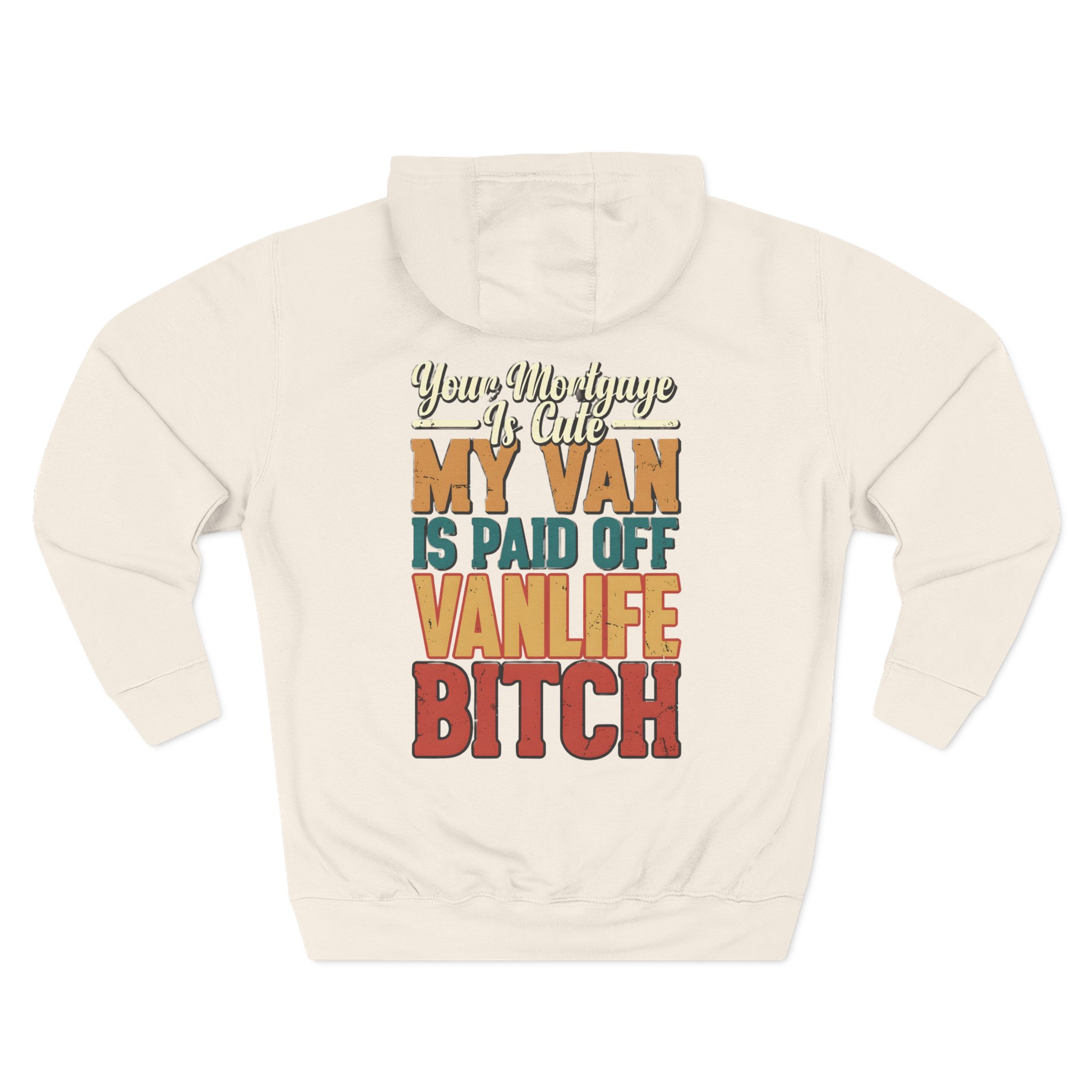 Three-Panel Fleece Hoodie - "Your Mortgage Is Cute" Design F**K-Line
