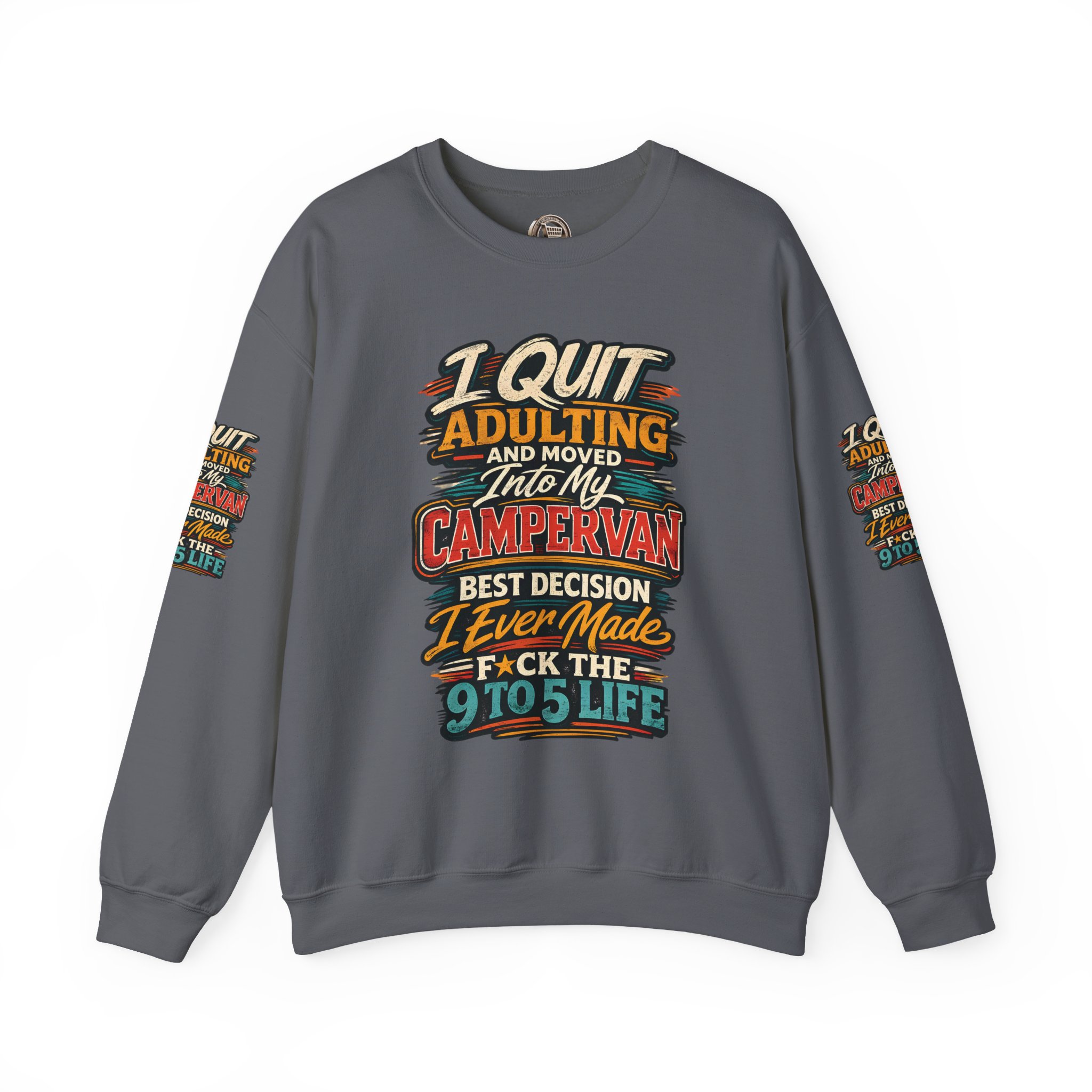 1236072119188373050_2048.jpeg Unisex Heavy Blend™ Crewneck Sweatshirt — "I Quit Adulting" Design F**K-Line