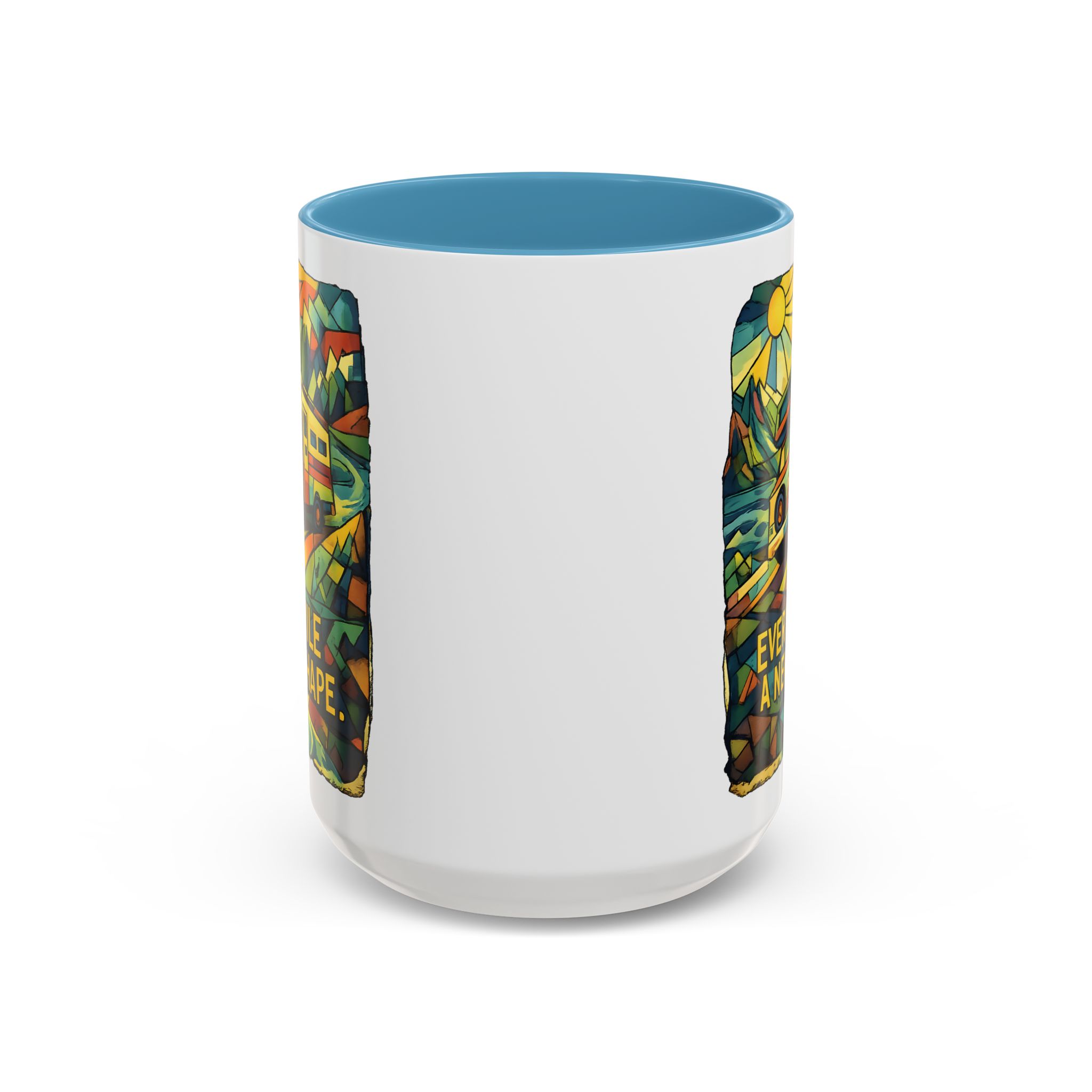 12371078374672257195_2048.jpeg Accent Coffee Mug (11, 15oz) — "Every Mile A New Shape" Design Cubic-Line