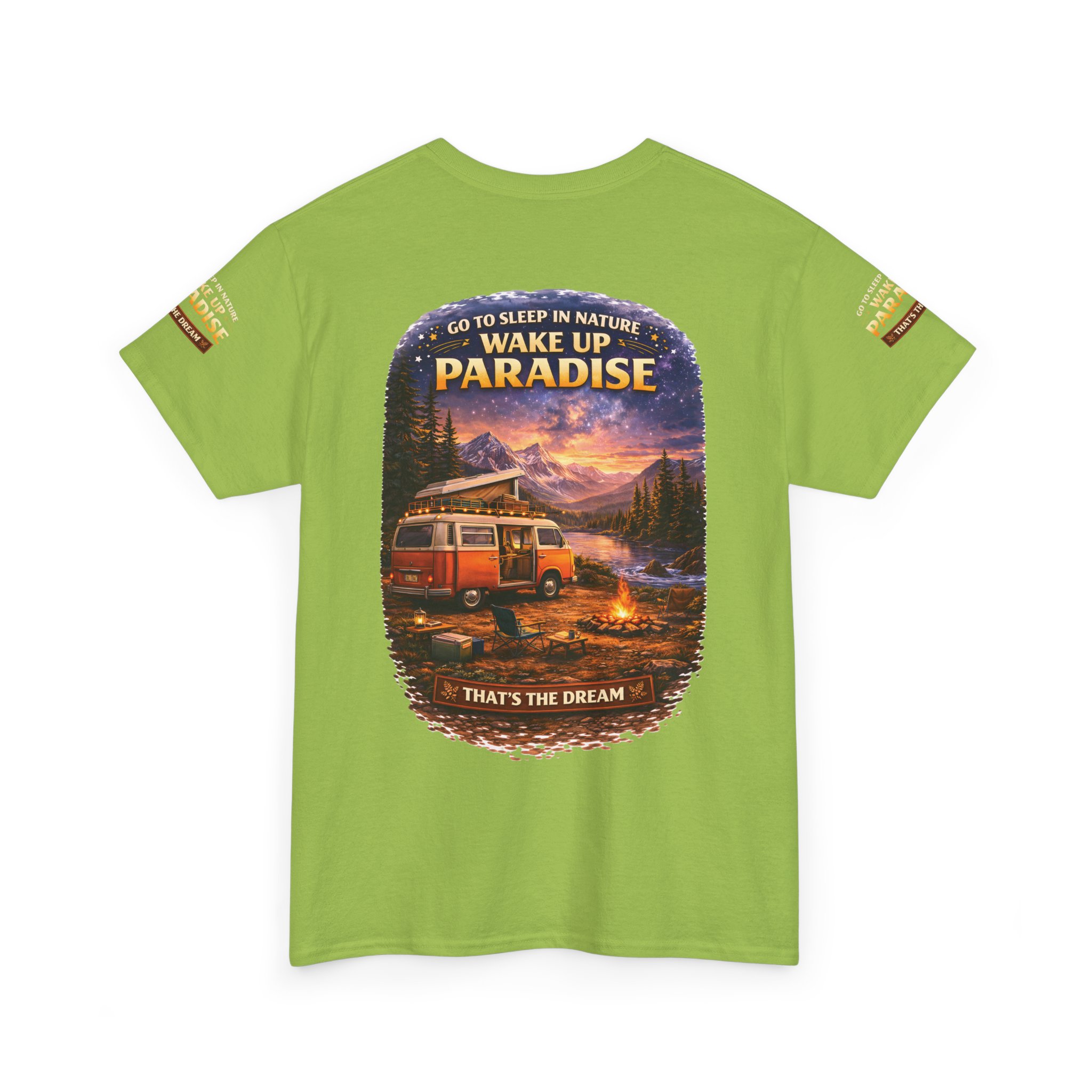 Unisex Heavy Cotton Tee — "Go Sleep In Nature" Design Scenic-Line