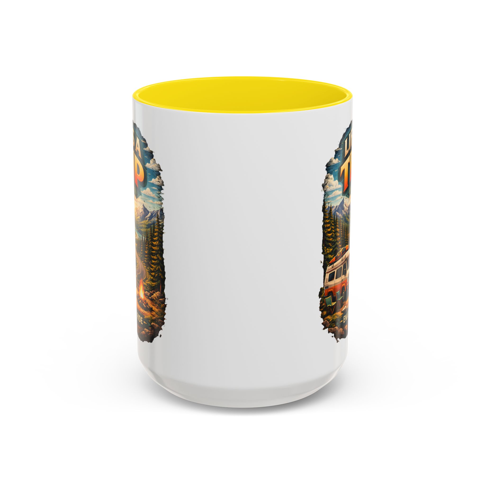 Accent Coffee Mug (11, 15oz) — "Life s A Trip" Design Scenic-Line