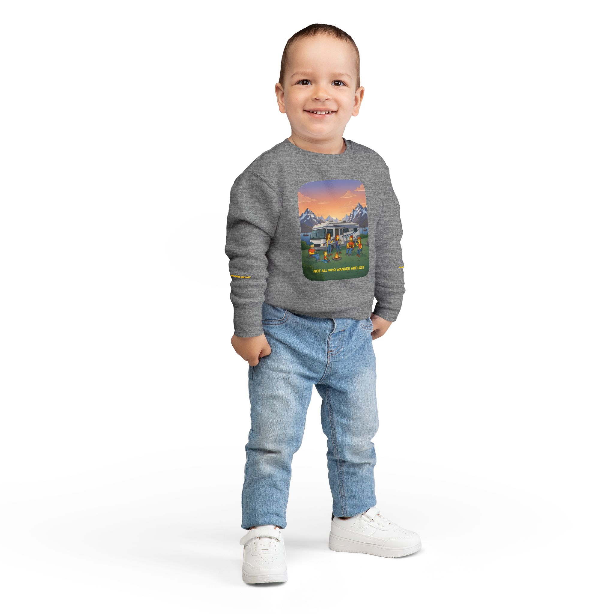 Toddler Sweatshirt - "Not All Who Wander Are Lost" (Design Sitcom-Line)
