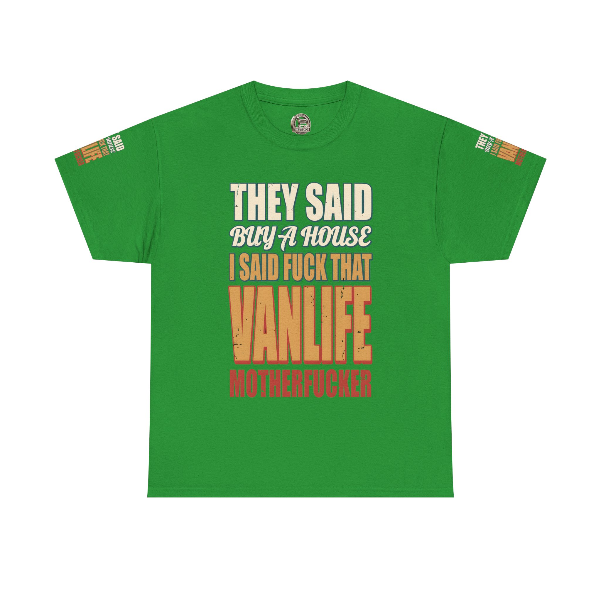 12381862695021178056_2048.jpeg Unisex Heavy Cotton Tee — "They Said Buy A House" Design F**K-Line