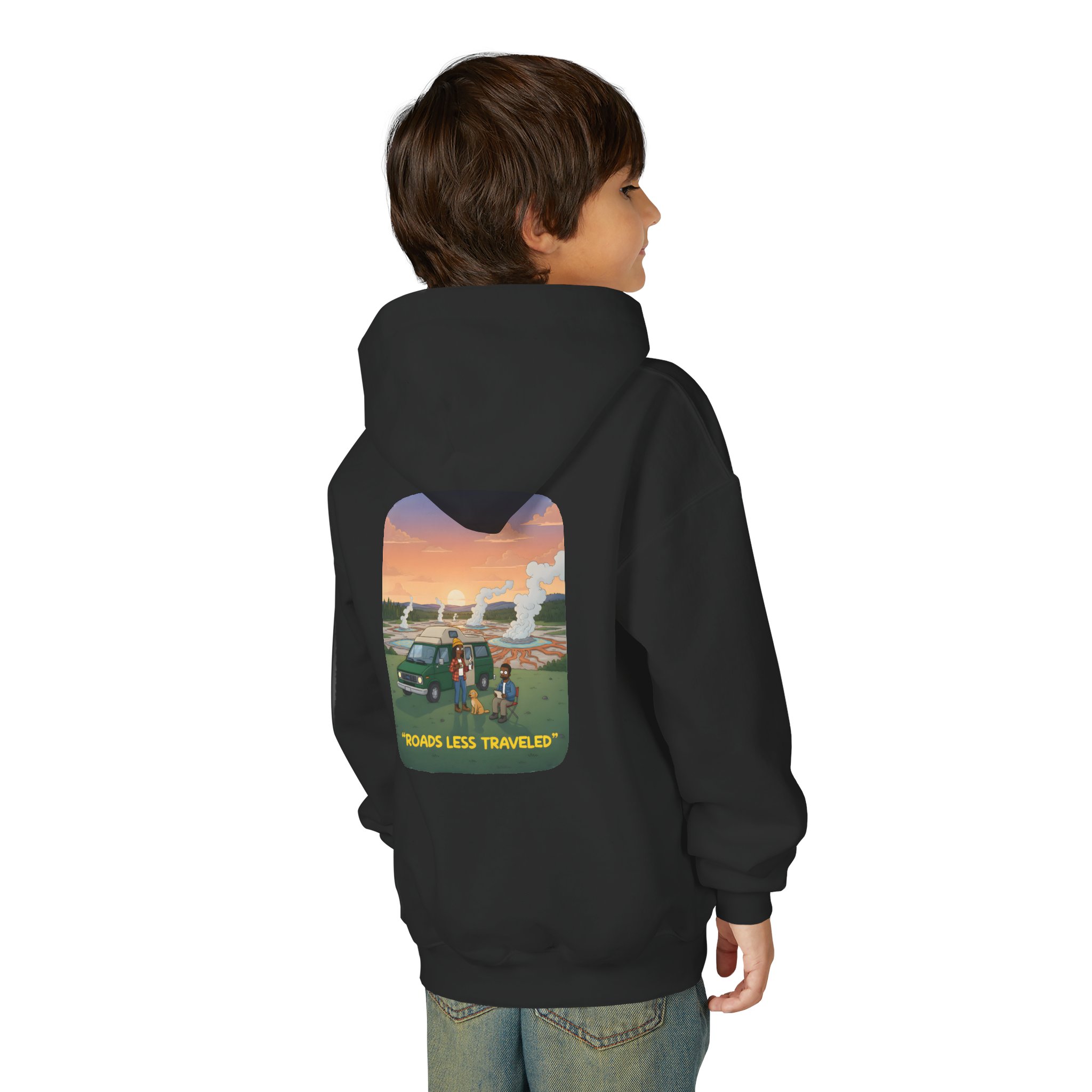 Youth Hoodie(Gildan) – "Roads Less Traveled" (Design Sitcom-Line)