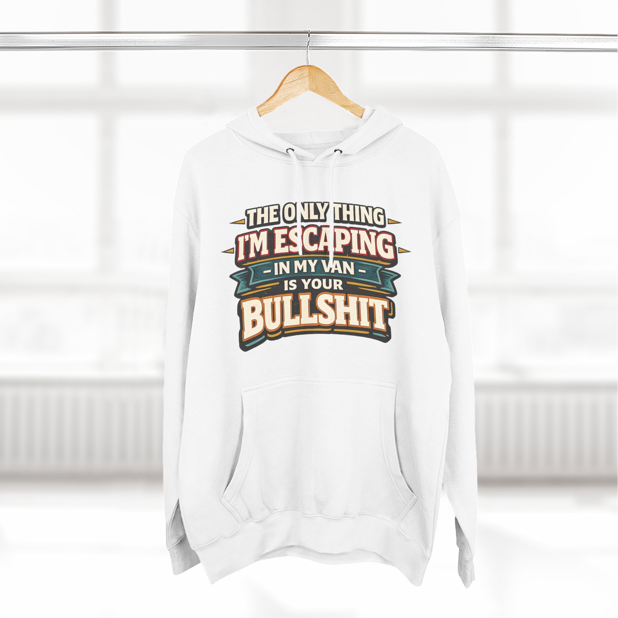 12401225665226385639_2048.jpeg Three-Panel Fleece Hoodie - "The Only Thing I´m Escaping" Design F**K-Line