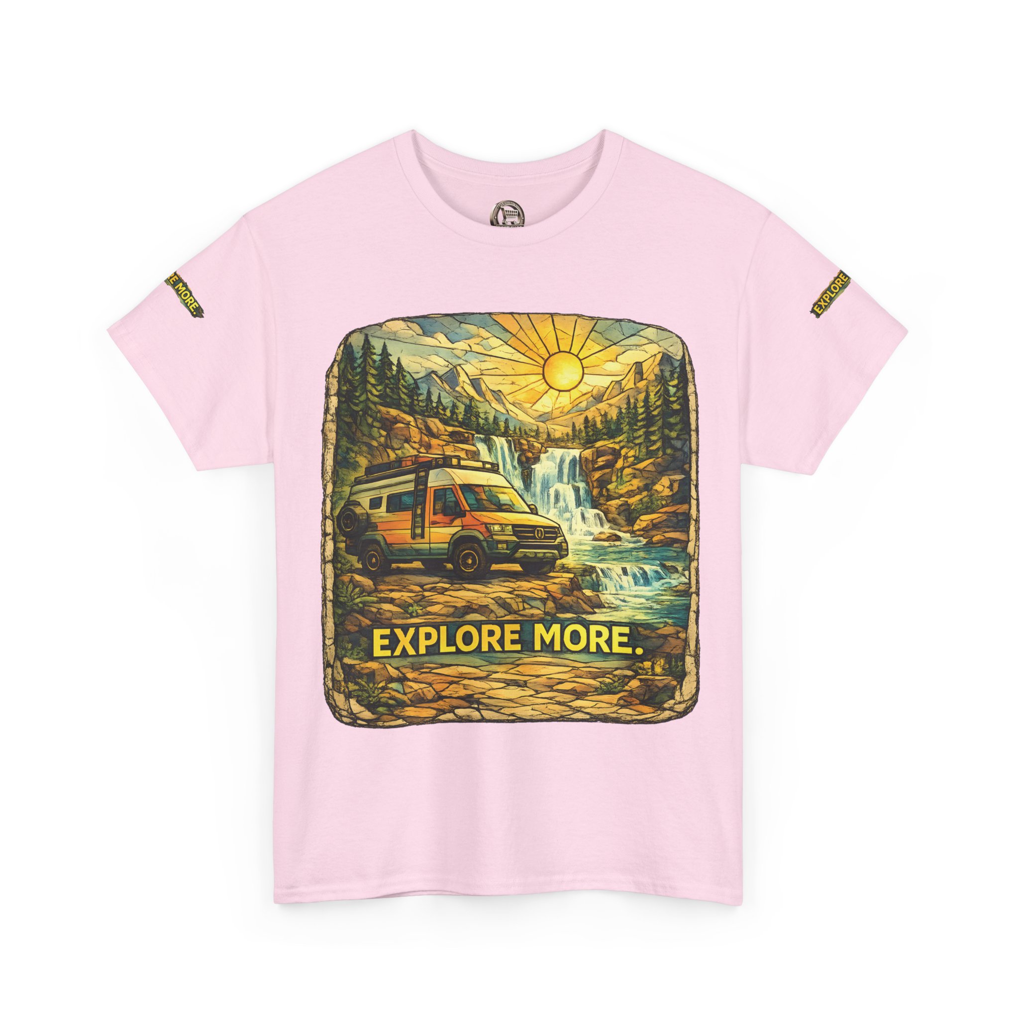 Unisex Heavy Cotton Tee — "Explore More" Design Cubic-Line