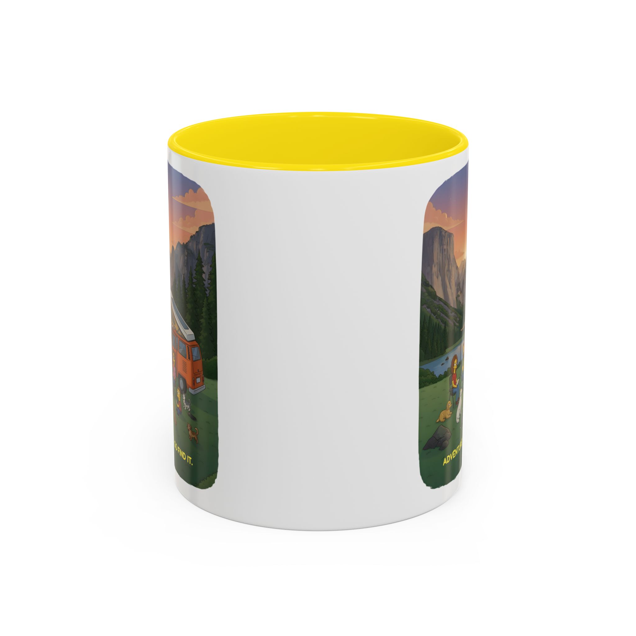 Accent Coffee Mug (11, 15oz) — "Adventure Awaits-Go Find It"" Design Sitcom-Line