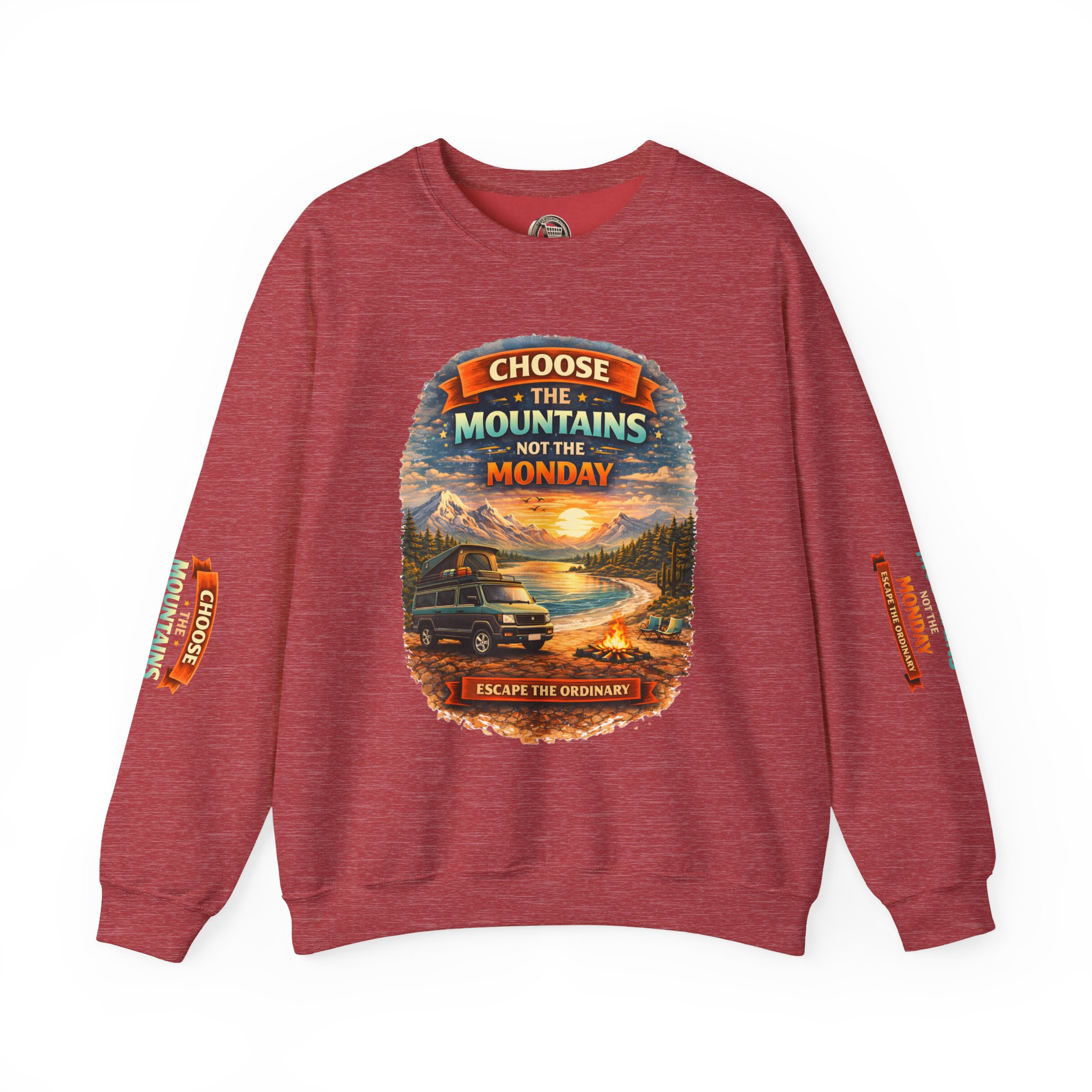 Unisex Heavy Blend™ Crewneck Sweatshirt — "Choose The Mountens" Design Scenic-Line