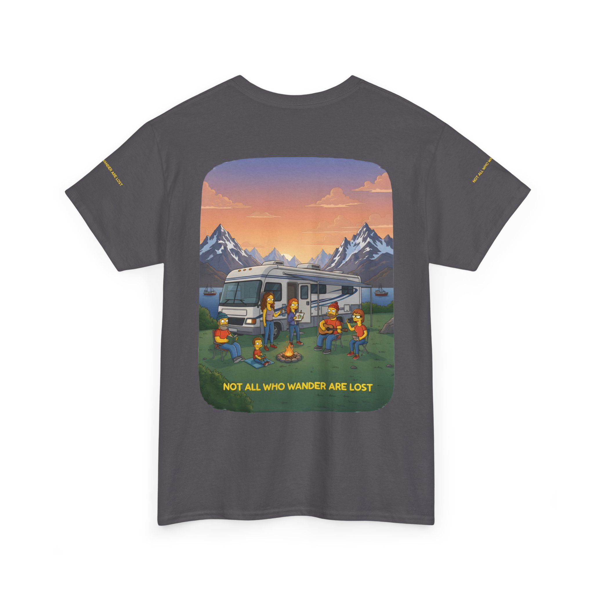 Unisex Heavy Cotton Tee — "Not All Who Wander Are Lost" Design Sitcom-Line
