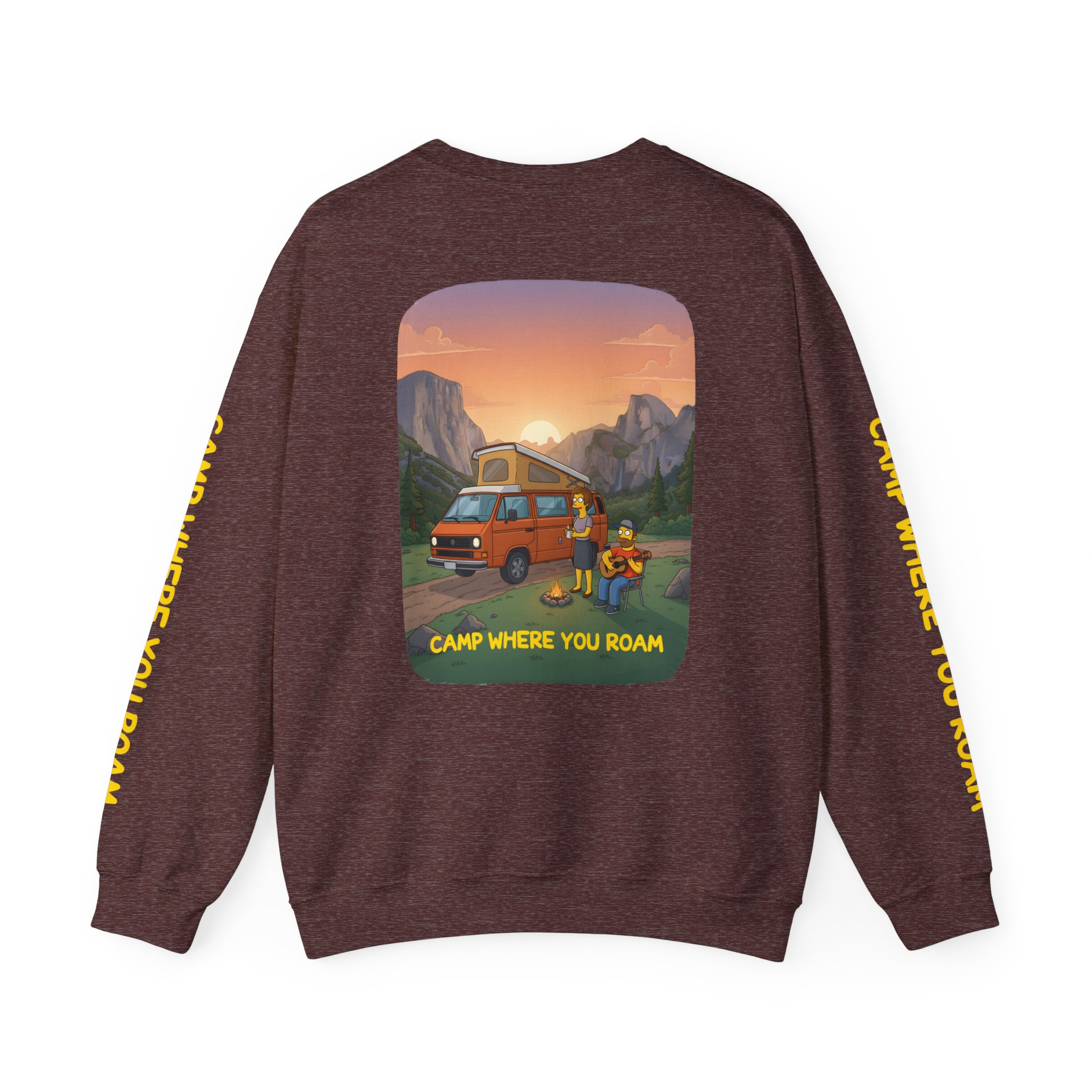 Unisex Heavy Blend™ Crewneck Sweatshirt — "Camp Where You Roam" Design Sitcom-Line