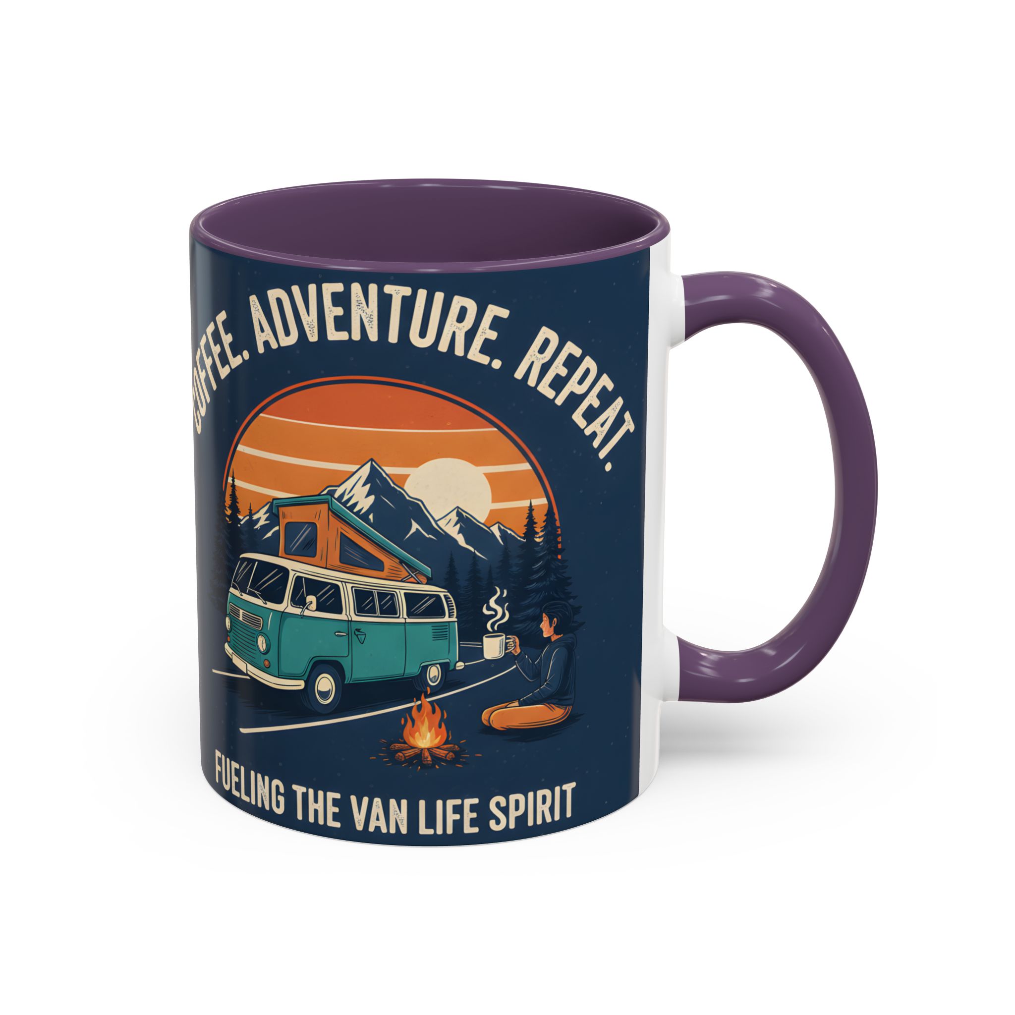 Accent Coffee Mug (11, 15oz) - "Coffee. Adventure. Repeat."