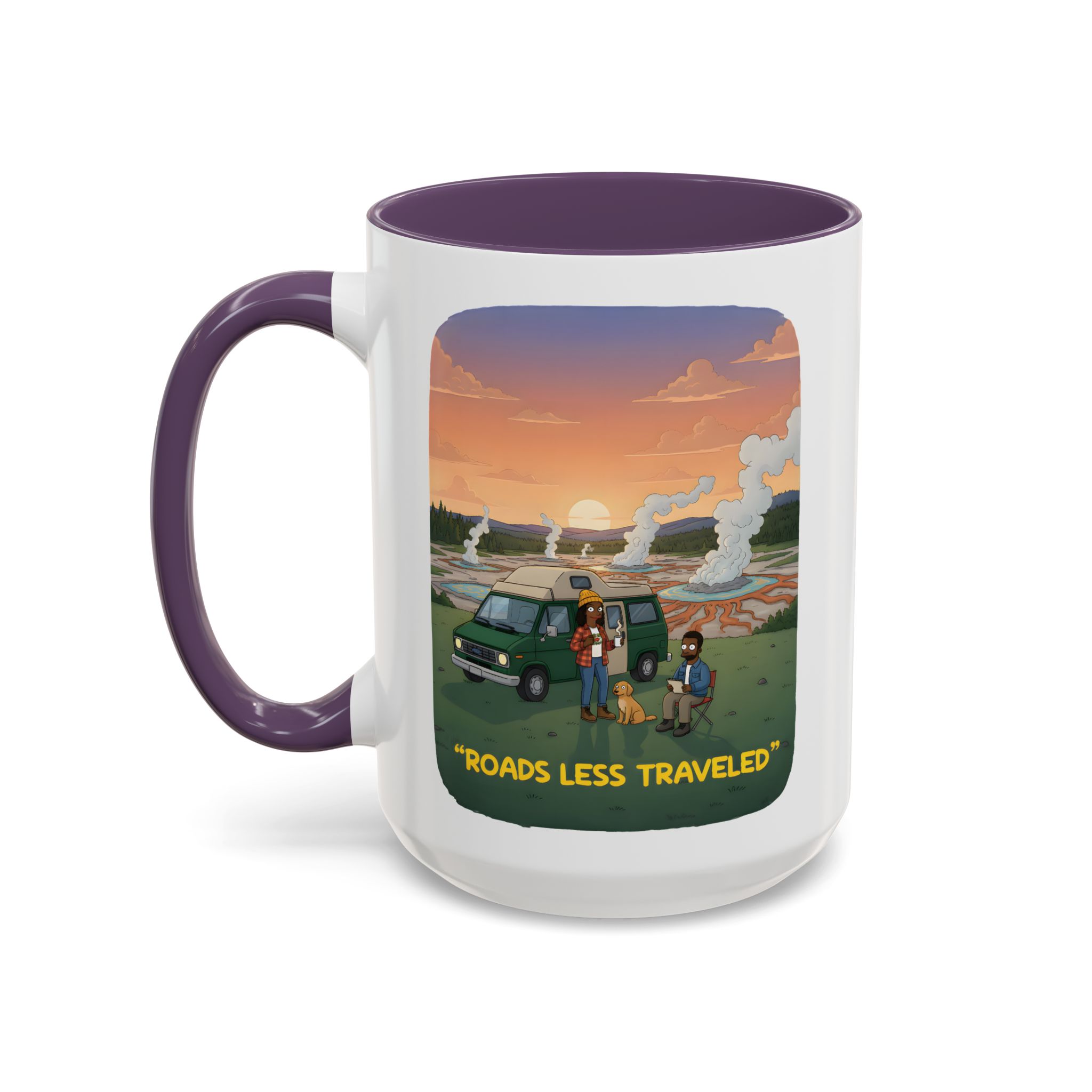 Accent Coffee Mug (11, 15oz) — "Roads Less Traveled" Design Sitcom-Line