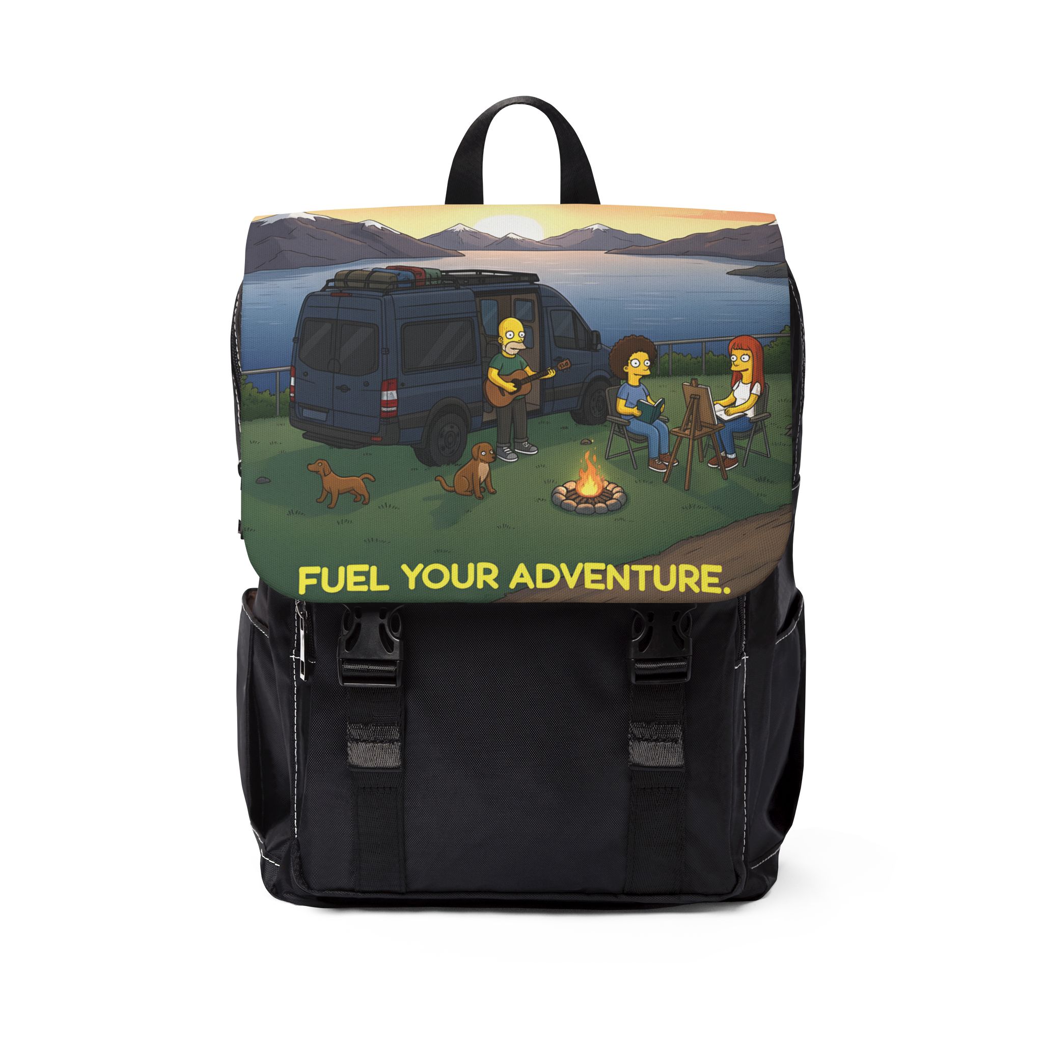 Unisex Casual Shoulder Backpack — "Fuel Your Adventure" Design Sitcom-Line