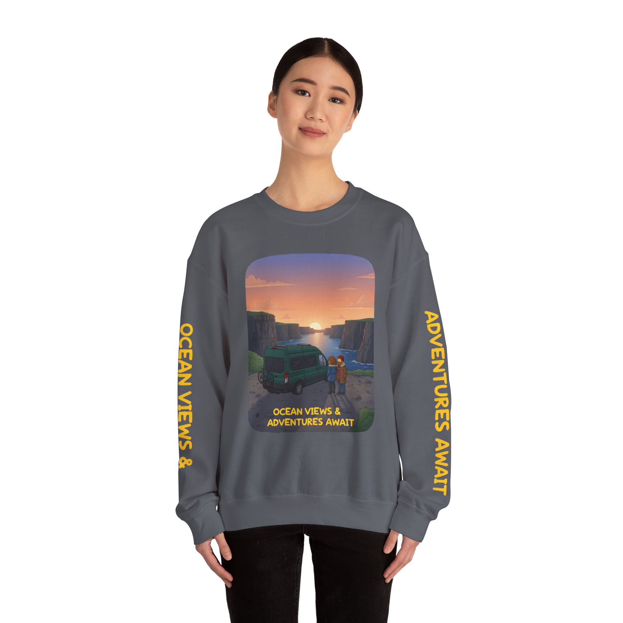 12421178367542832351_2048.jpeg Unisex Heavy Blend™ Crewneck Sweatshirt — "Ocean Views-Adventures Awaits" Design Sitcom-Line