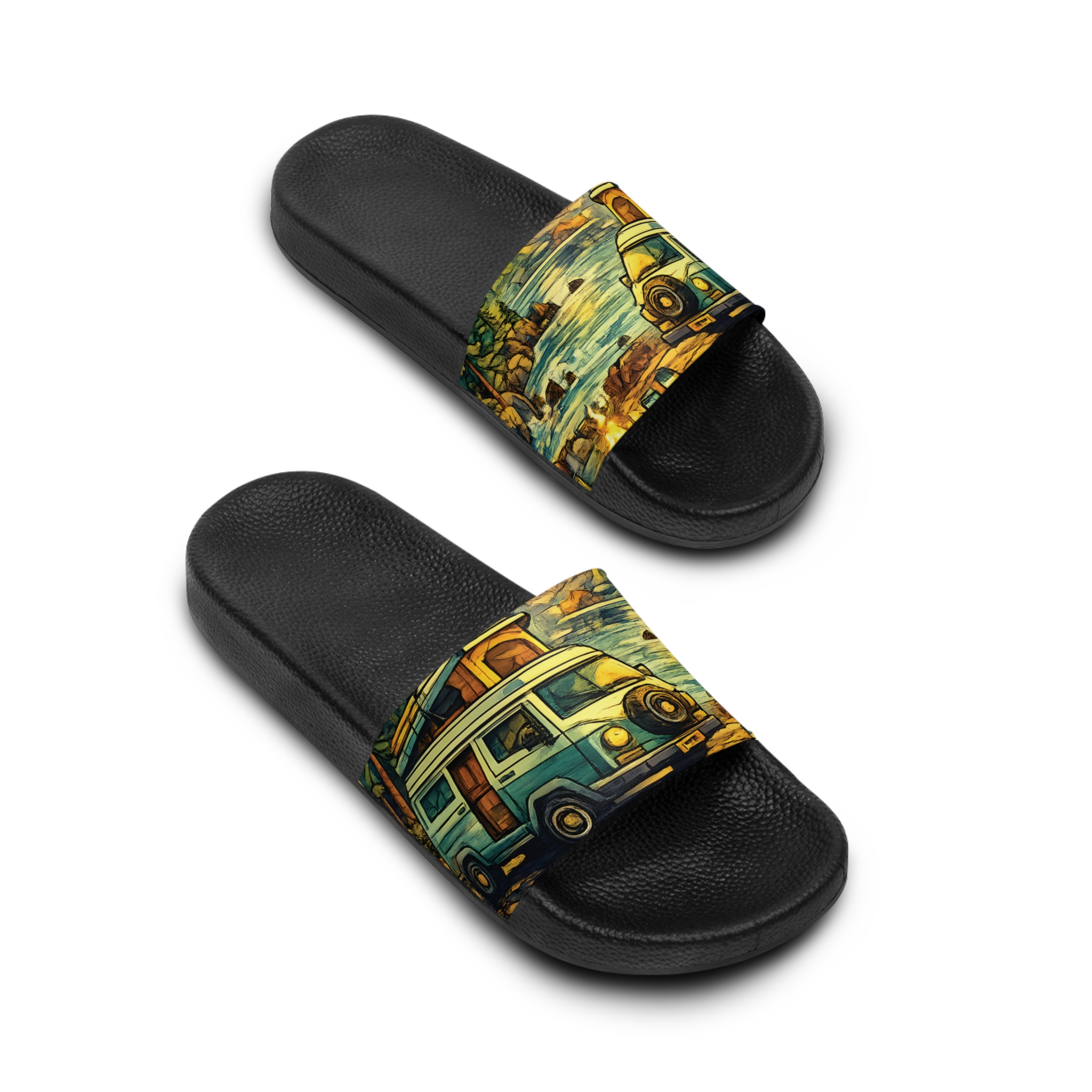 Men's Slide Sandals — VW RV Vibes for Men (Cubic-Line)