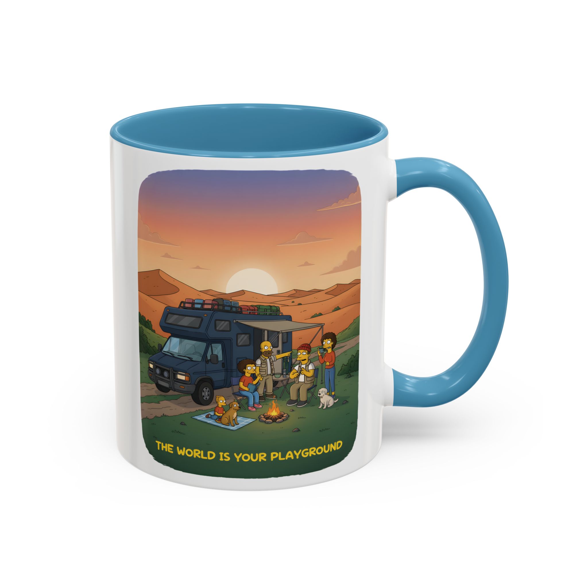 Accent Coffee Mug (11, 15oz) — "The World Is Your playground" Design Sitcom-Line